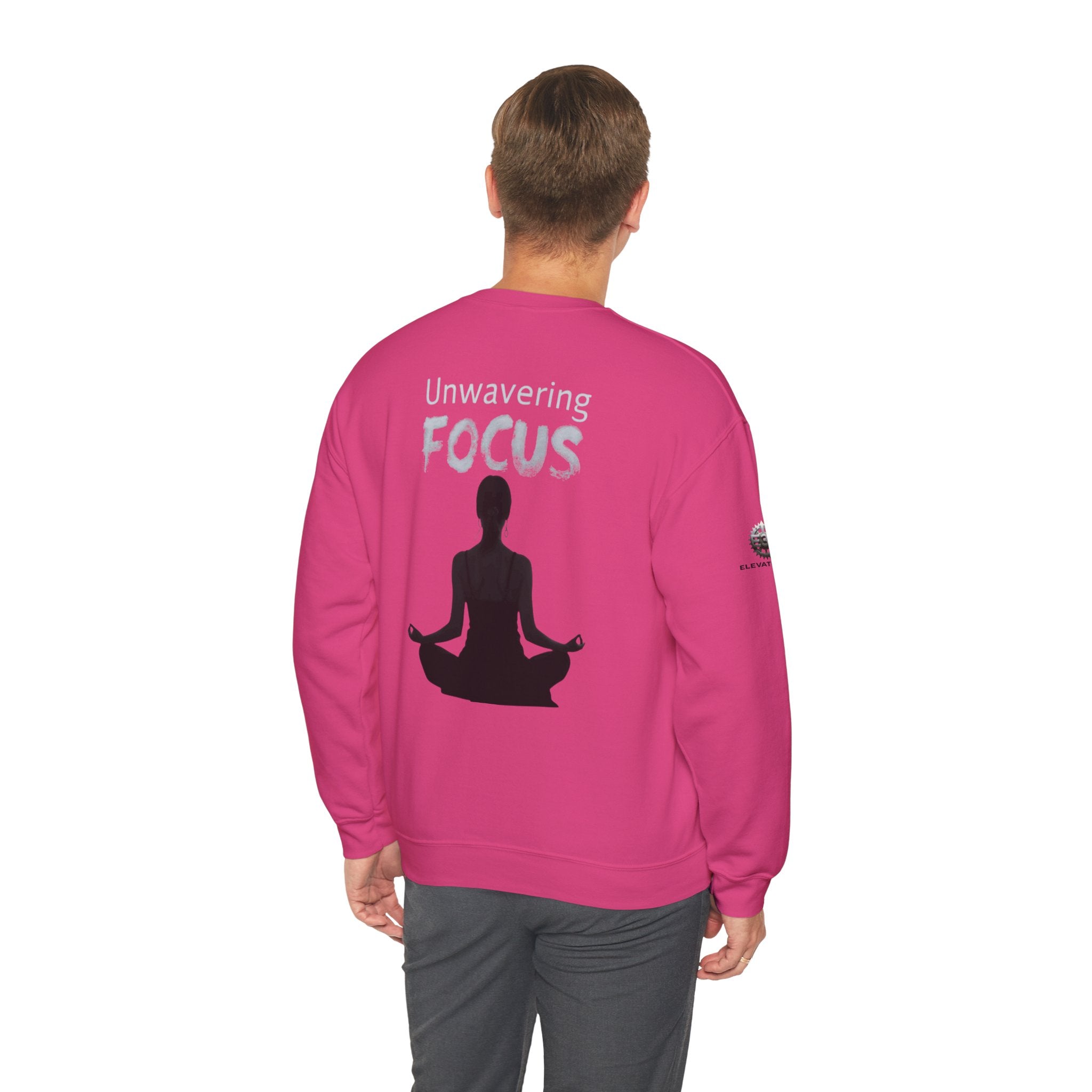 “Unwavering Focus” Crewneck Sweatshirt- Sleeve Print Affirmation