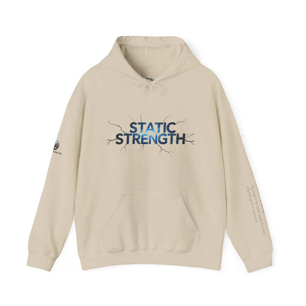 “Static Strength” Hoodie Sweatshirt- Sleeve Print Affirmation