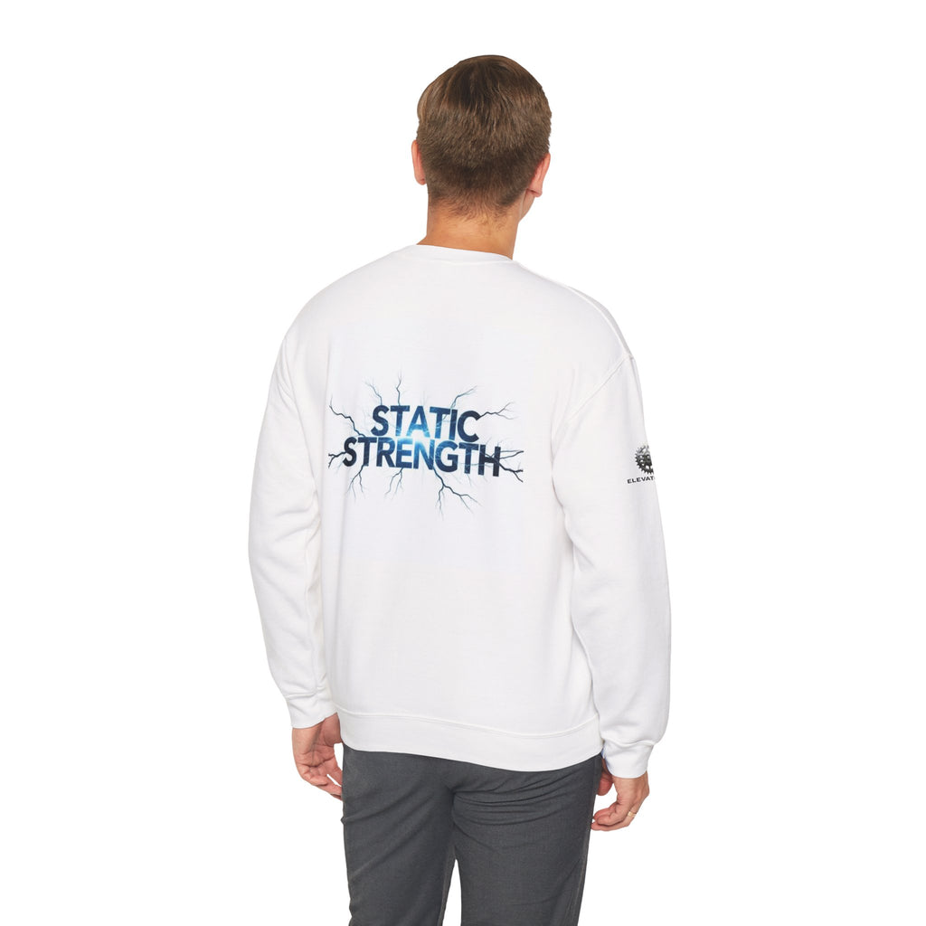 “Static Strength” Crewneck Sweatshirt- Sleeve Print Affirmation
