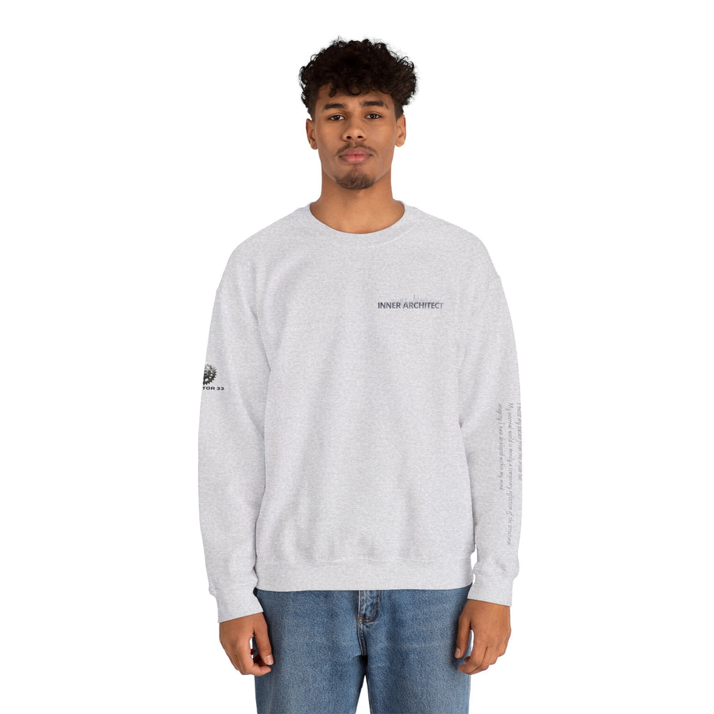 "Inner Architect" Crewneck Sweatshirt- Sleeve Printed Affirmation