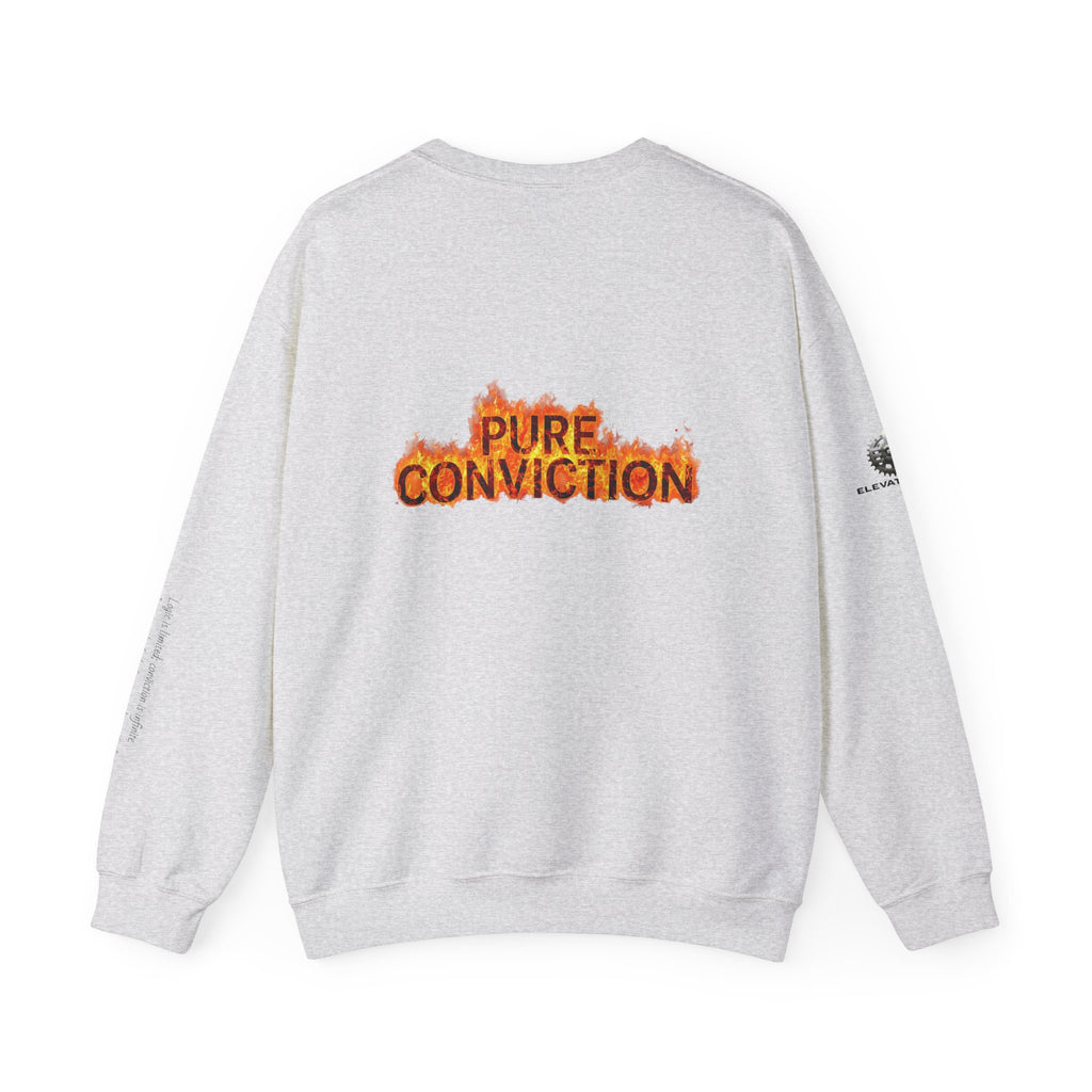 "Pure Conviction” Sweatshirt -Sleeve Print Affirmation