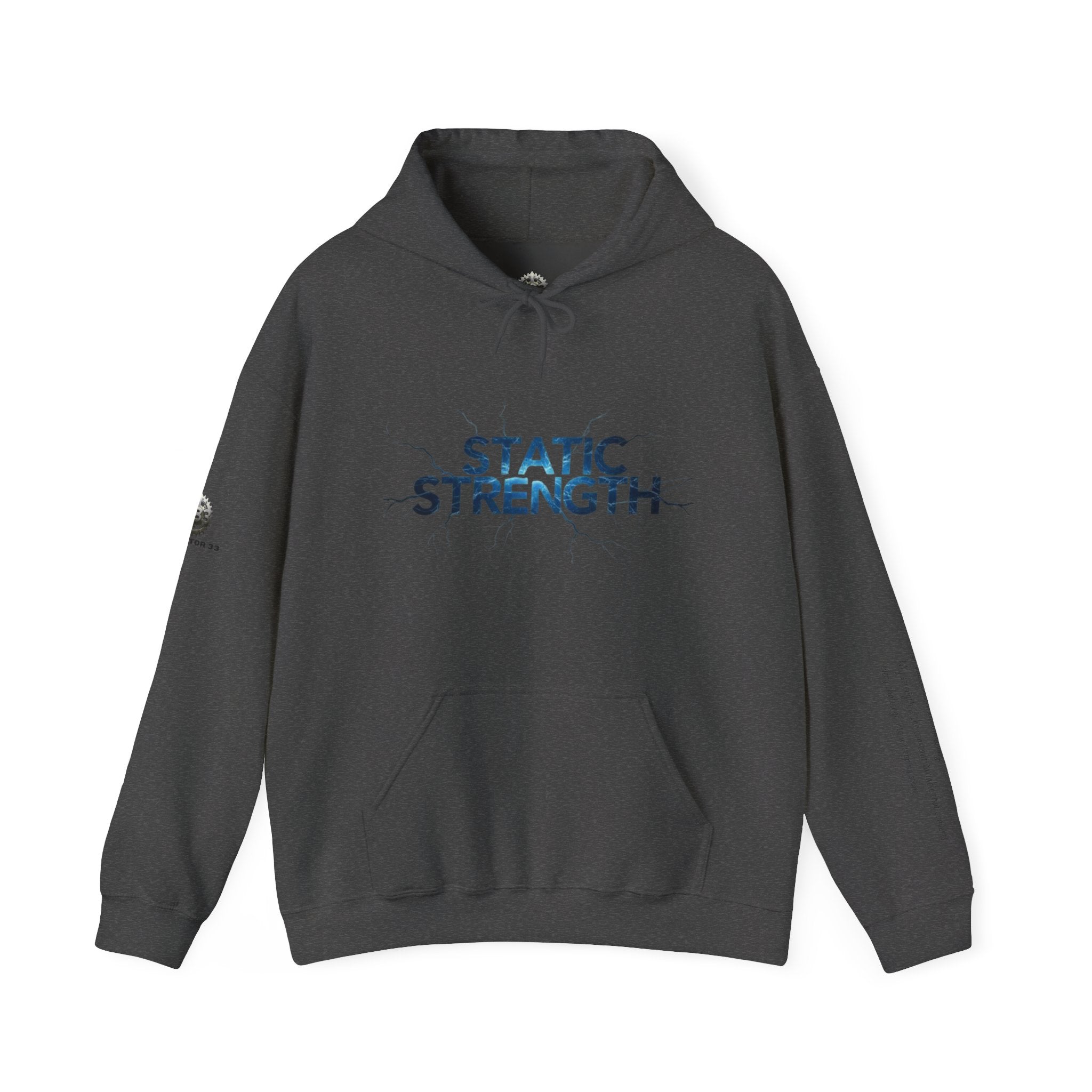 “Static Strength” Hoodie Sweatshirt- Sleeve Print Affirmation