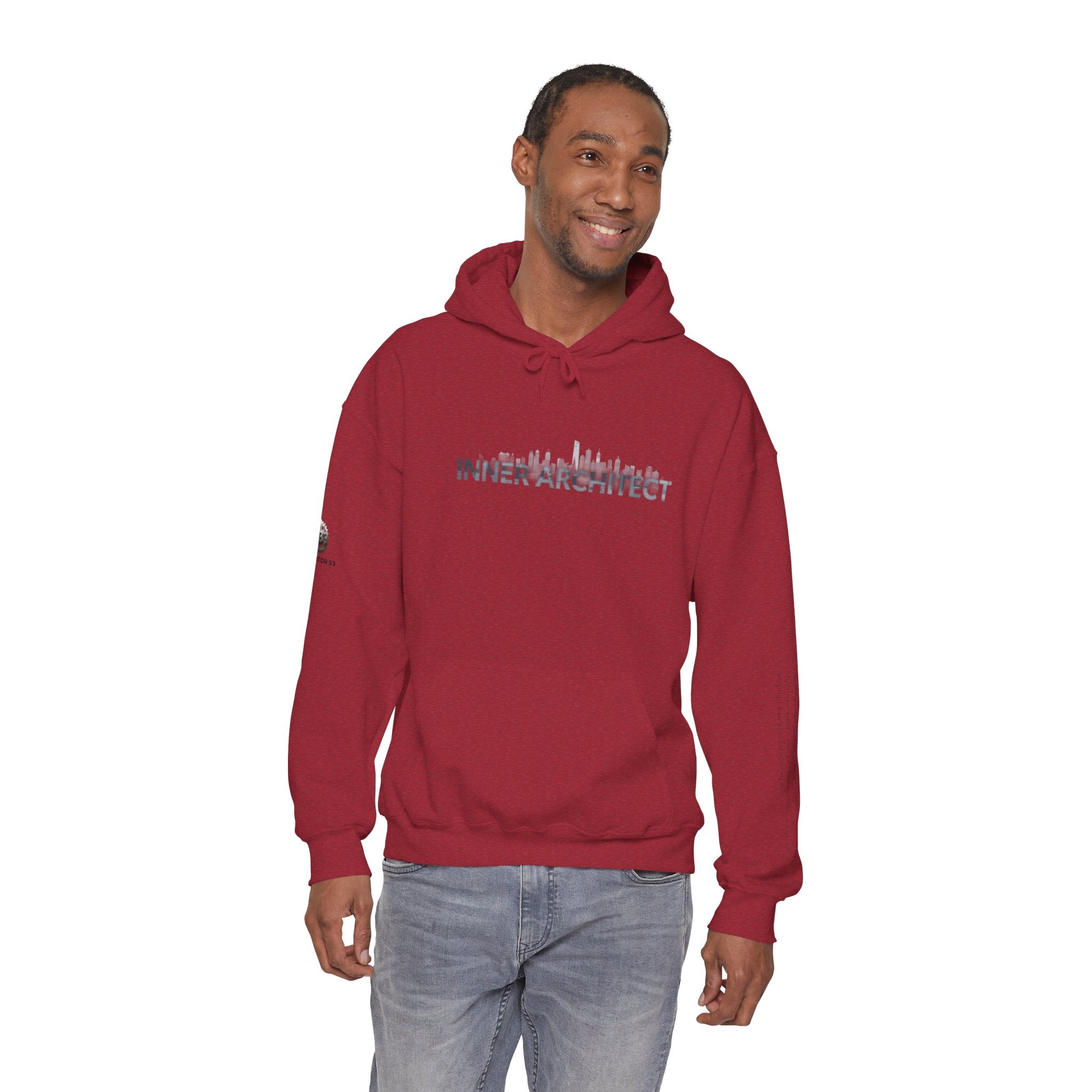 "Inner Architect" Hoodie Sweatshirt- Sleeve Printed Affirmation