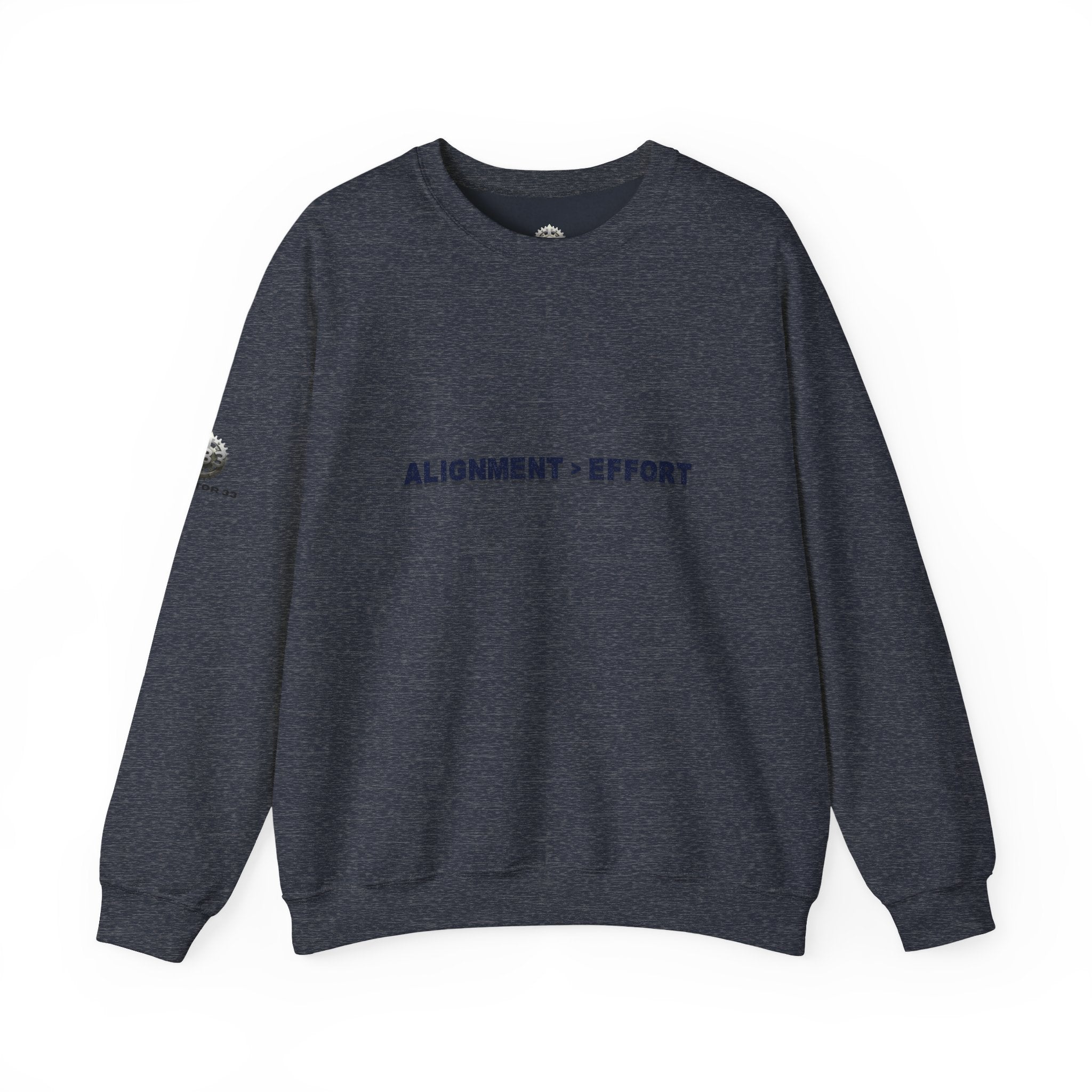 “Alignment > Effort” Crewneck Sweatshirt- Sleeve Print Affirmation