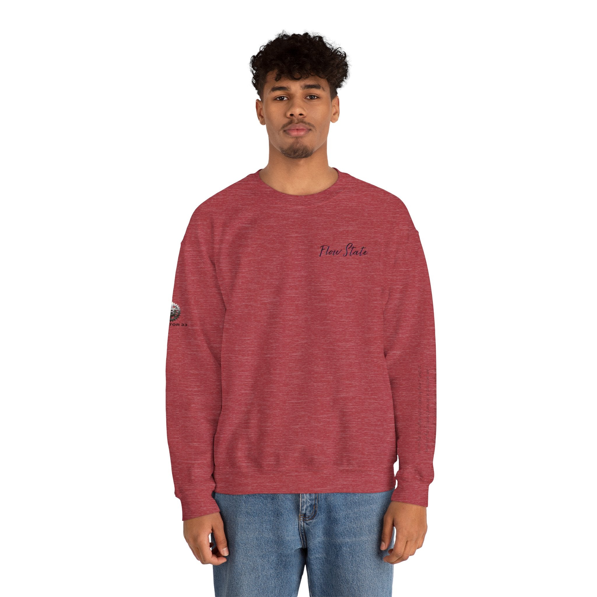 “Flow State” Crewneck Sweatshirt- Sleeve Print Affirmation