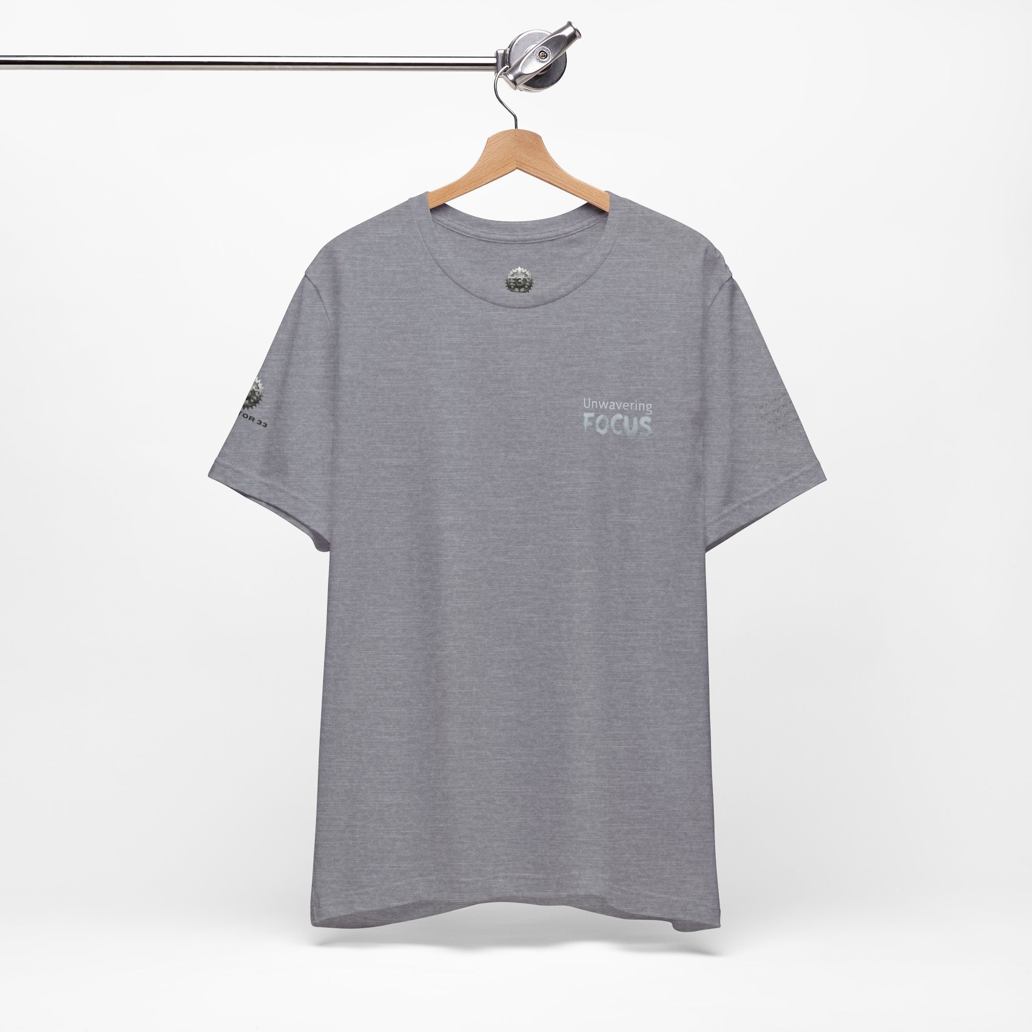 Unwavering Focus Tee — Affirmation Sleeve Graphic T-Shirt