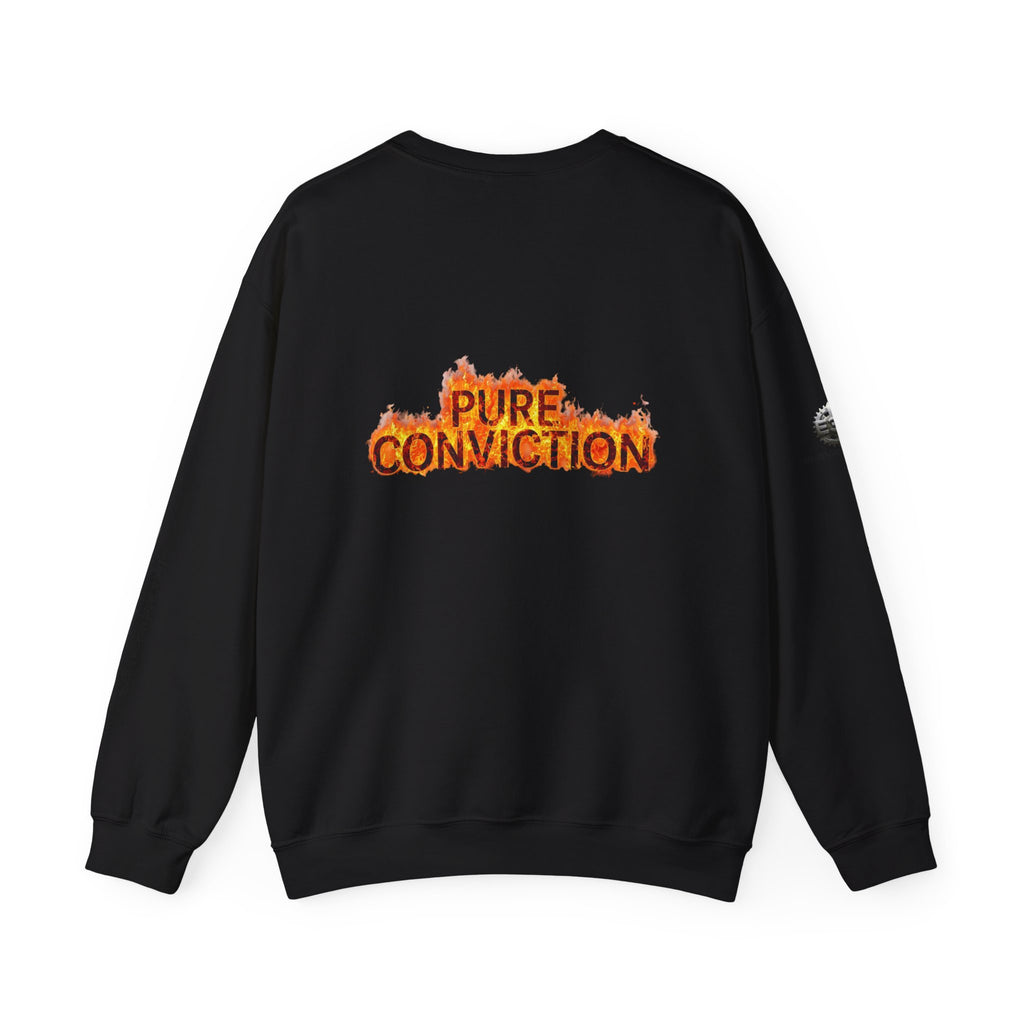 "Pure Conviction” Sweatshirt -Sleeve Print Affirmation