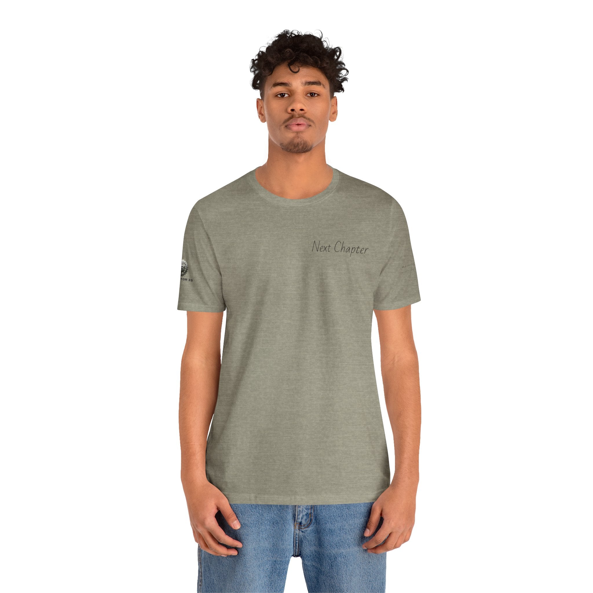 Next Chapter affirmation tee | Graphic open book back, inspirational sleeve text