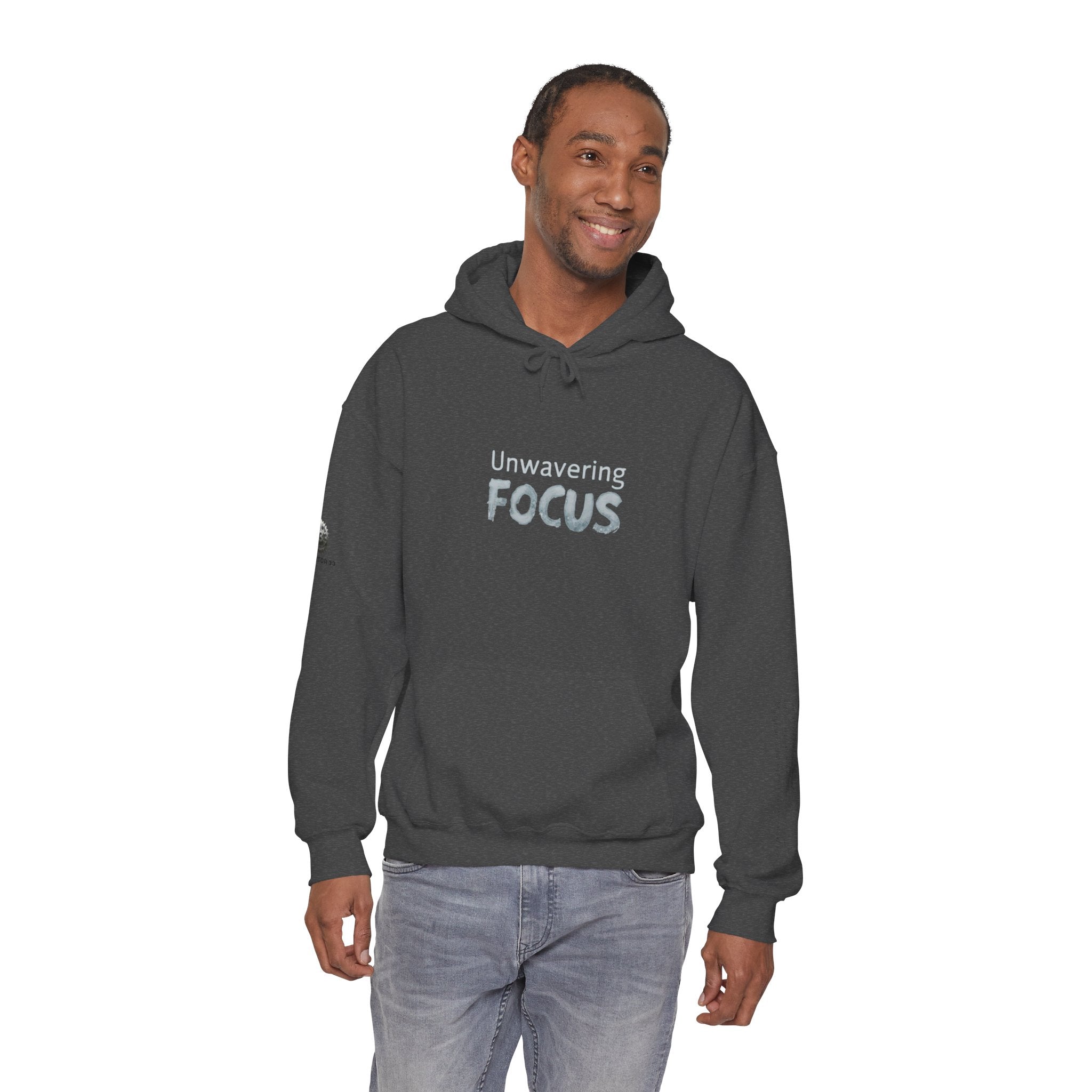 “Unwavering Focus” Hoodie- Sleeve Print Affirmation