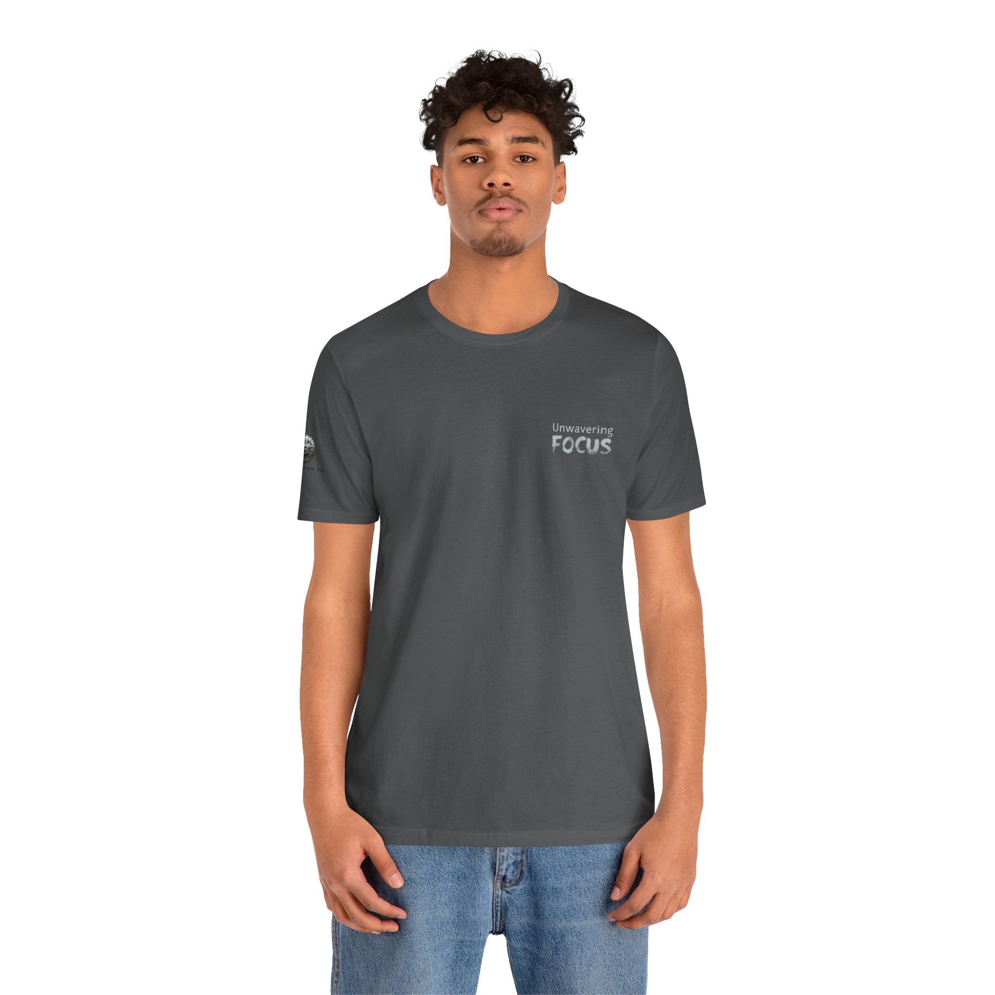 Unwavering Focus Tee — Affirmation Sleeve Graphic T-Shirt
