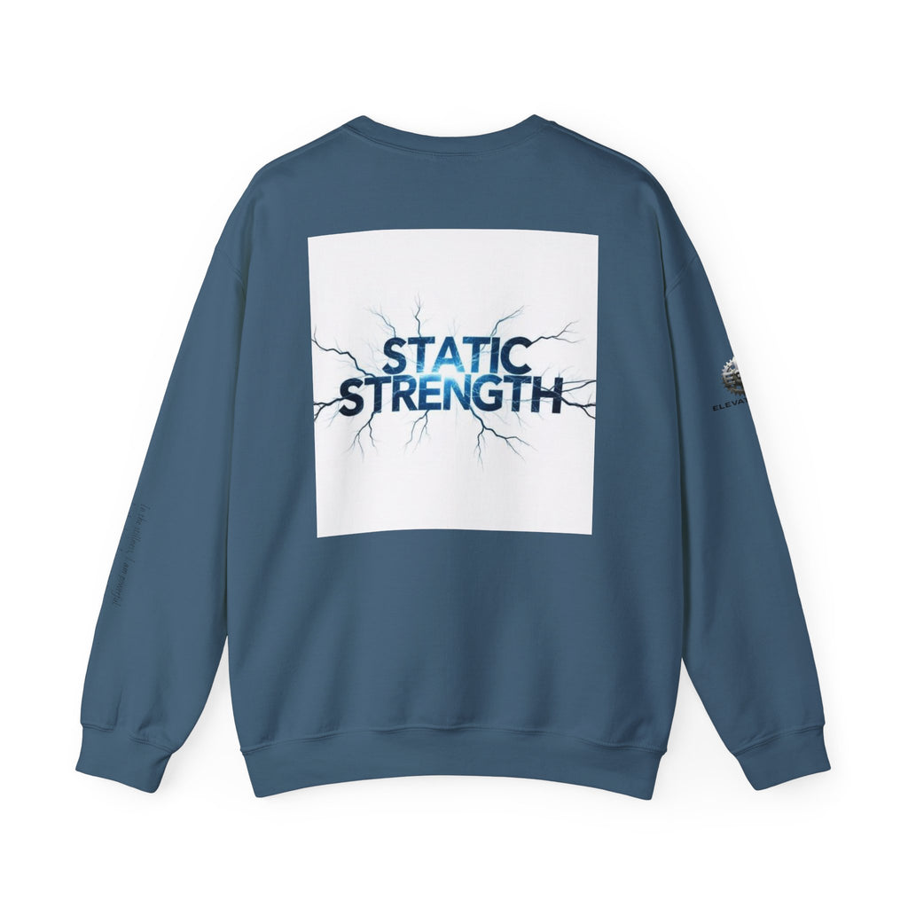“Static Strength” Crewneck Sweatshirt- Sleeve Print Affirmation