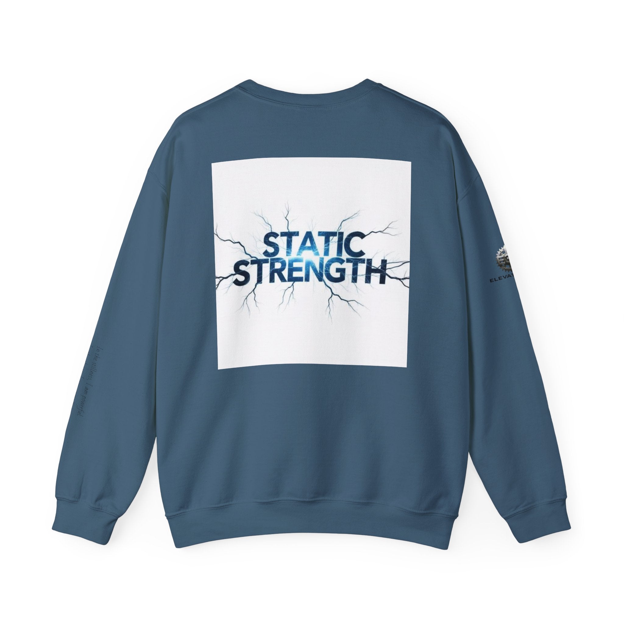 “Static Strength” Crewneck Sweatshirt- Sleeve Print Affirmation