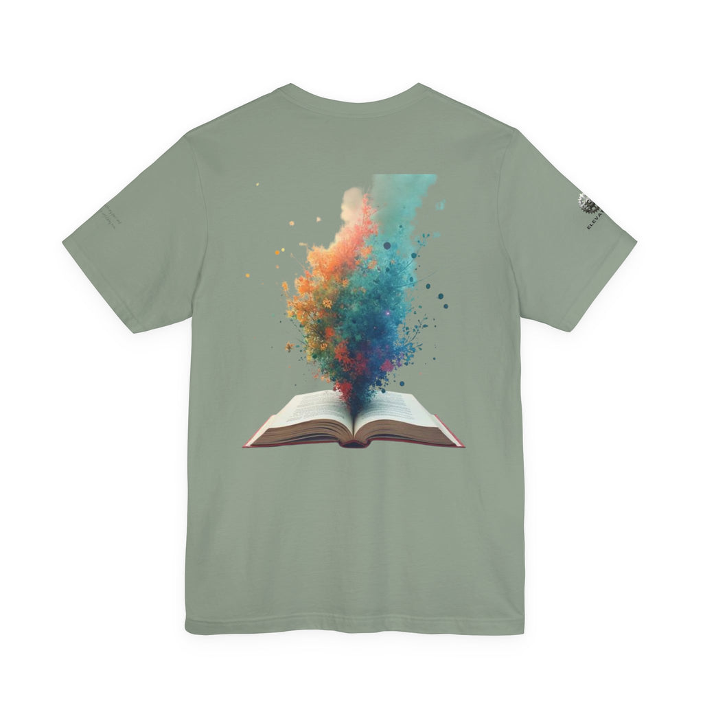 Next Chapter affirmation tee | Graphic open book back, inspirational sleeve text