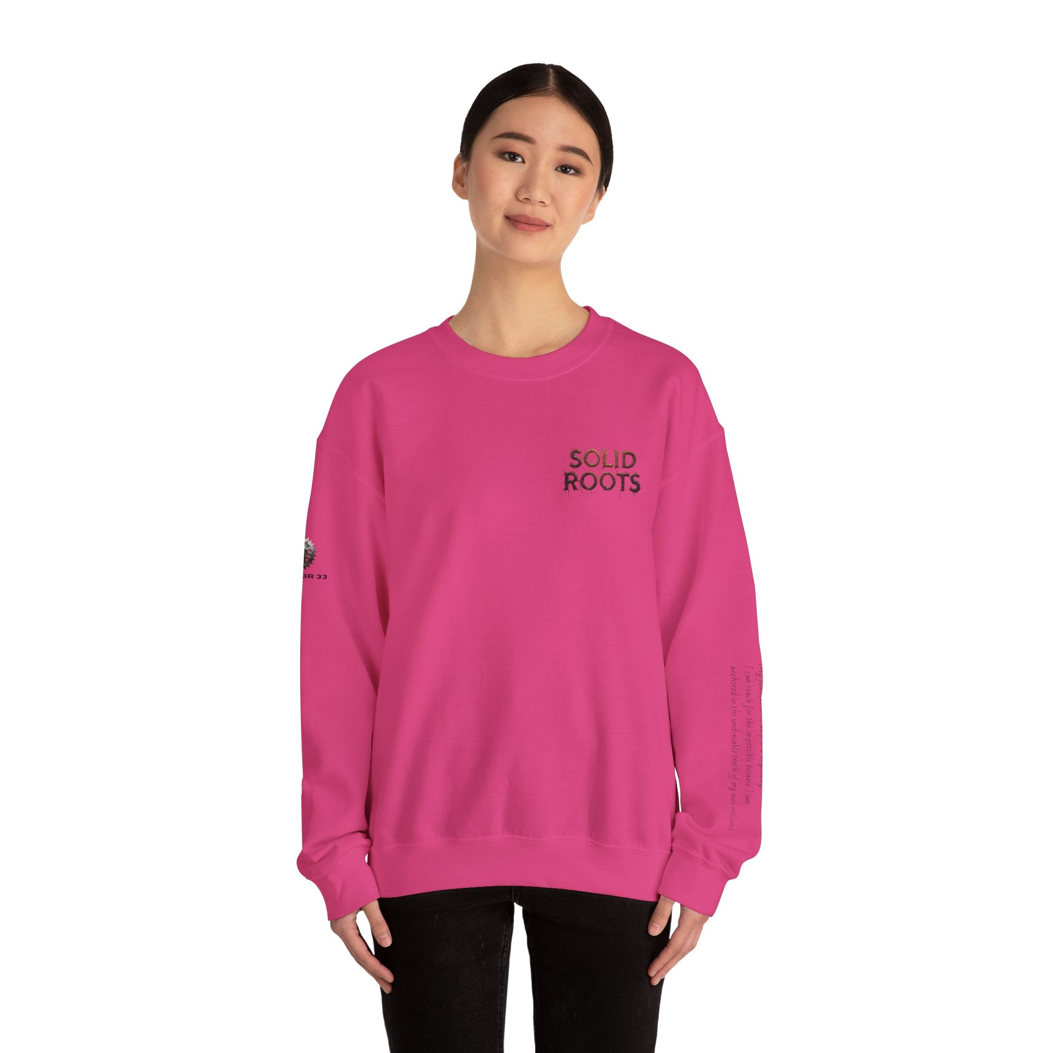 "Solid Roots" Crewneck - Heavyweight Sleeve Print Sweatshirt