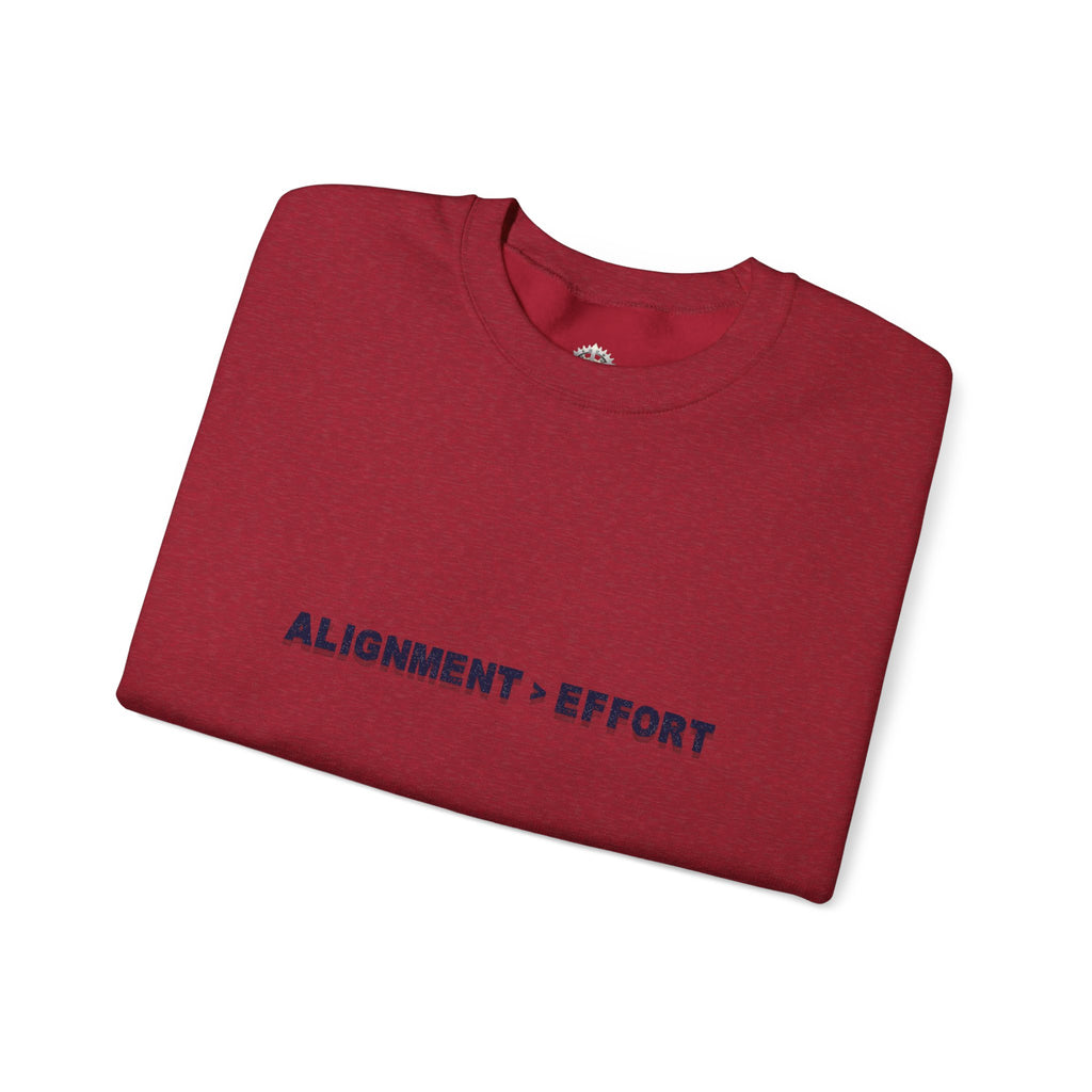 “Alignment > Effort” Crewneck Sweatshirt- Sleeve Print Affirmation
