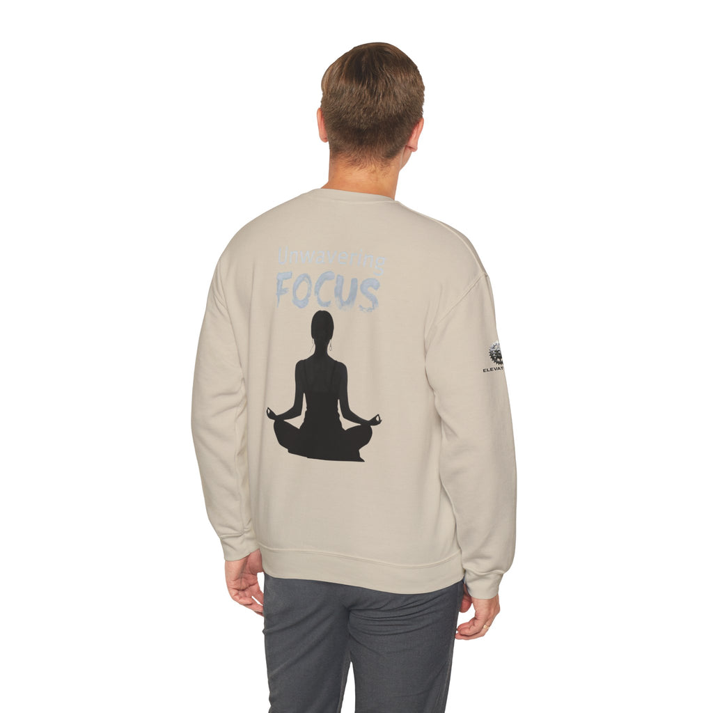 “Unwavering Focus” Crewneck Sweatshirt- Sleeve Print Affirmation
