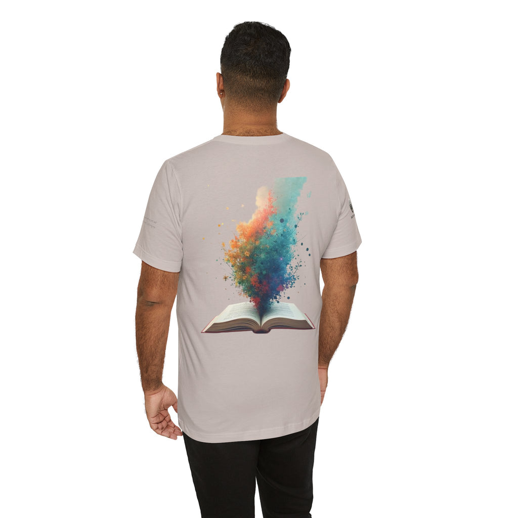 Next Chapter affirmation tee | Graphic open book back, inspirational sleeve text