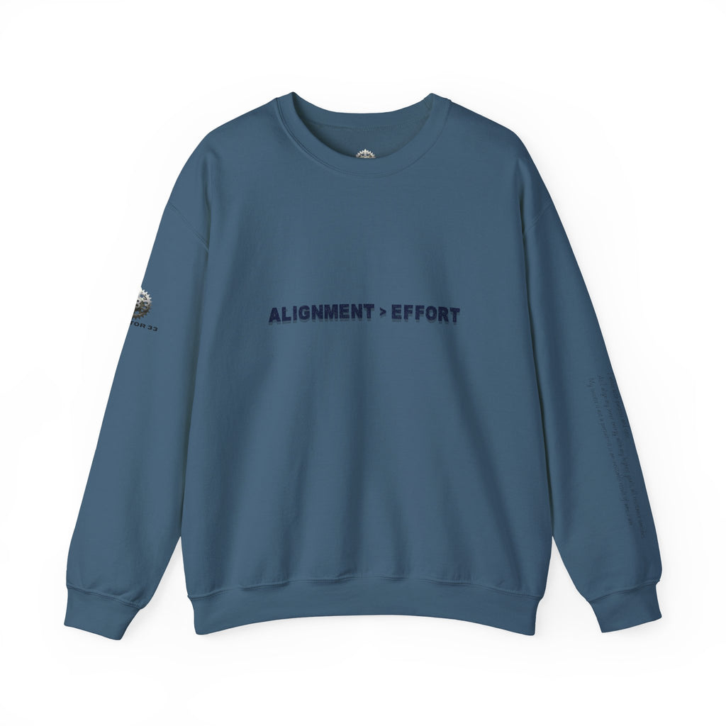“Alignment > Effort” Crewneck Sweatshirt- Sleeve Print Affirmation