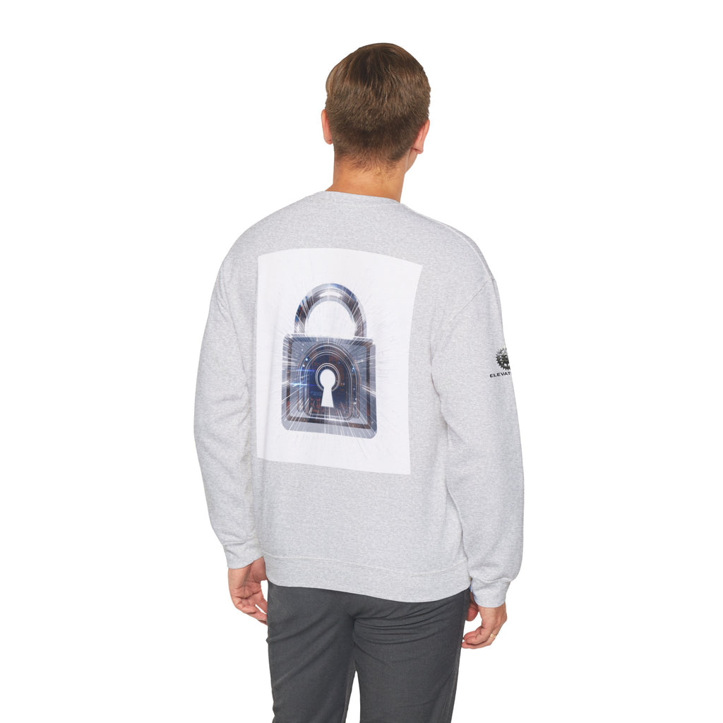 “Source Lock” Crewneck Sweatshirt- Sleeve Print Affirmation