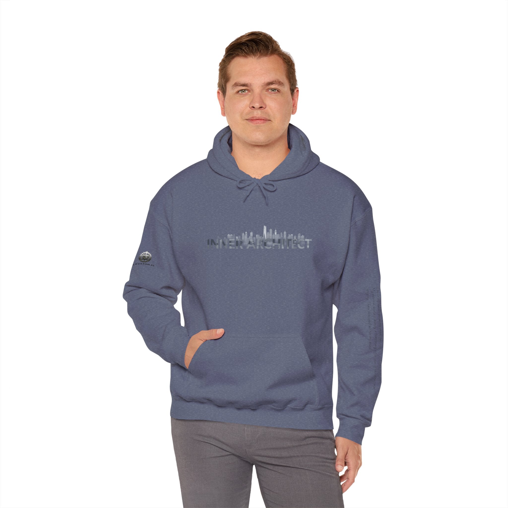 "Inner Architect" Hoodie Sweatshirt- Sleeve Printed Affirmation