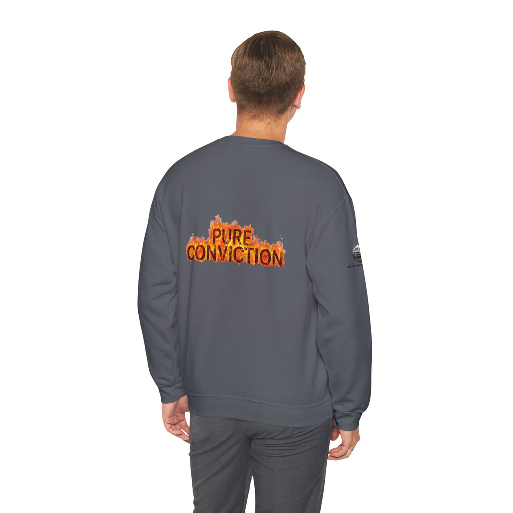 "Pure Conviction” Sweatshirt -Sleeve Print Affirmation