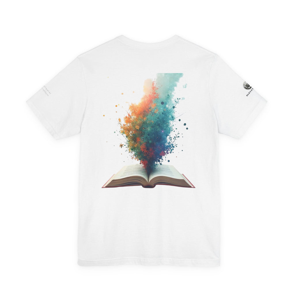 Next Chapter affirmation tee | Graphic open book back, inspirational sleeve text