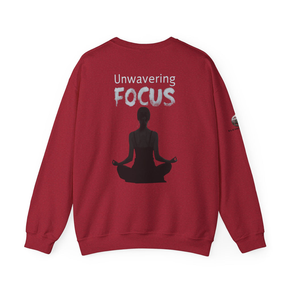“Unwavering Focus” Crewneck Sweatshirt- Sleeve Print Affirmation
