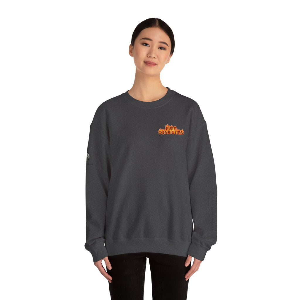 "Pure Conviction” Sweatshirt -Sleeve Print Affirmation