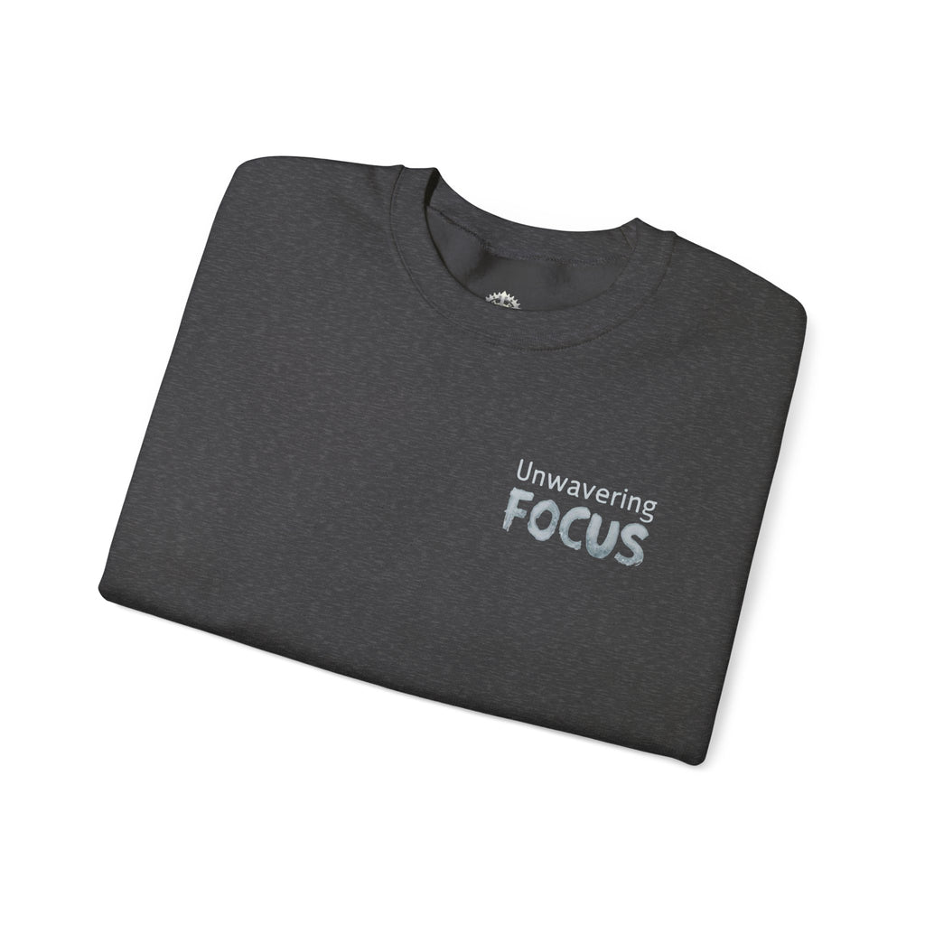 “Unwavering Focus” Crewneck Sweatshirt- Sleeve Print Affirmation