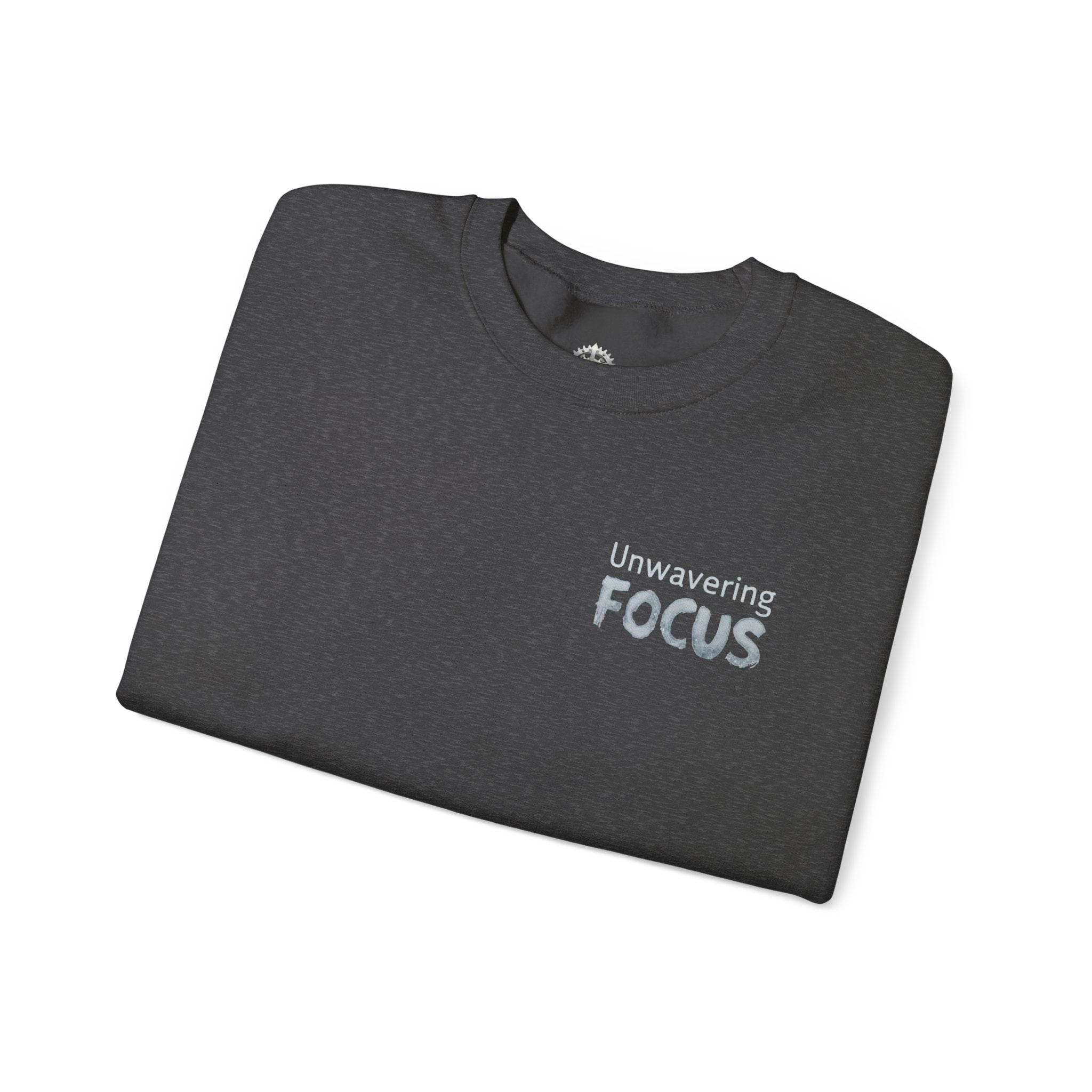 “Unwavering Focus” Crewneck Sweatshirt- Sleeve Print Affirmation