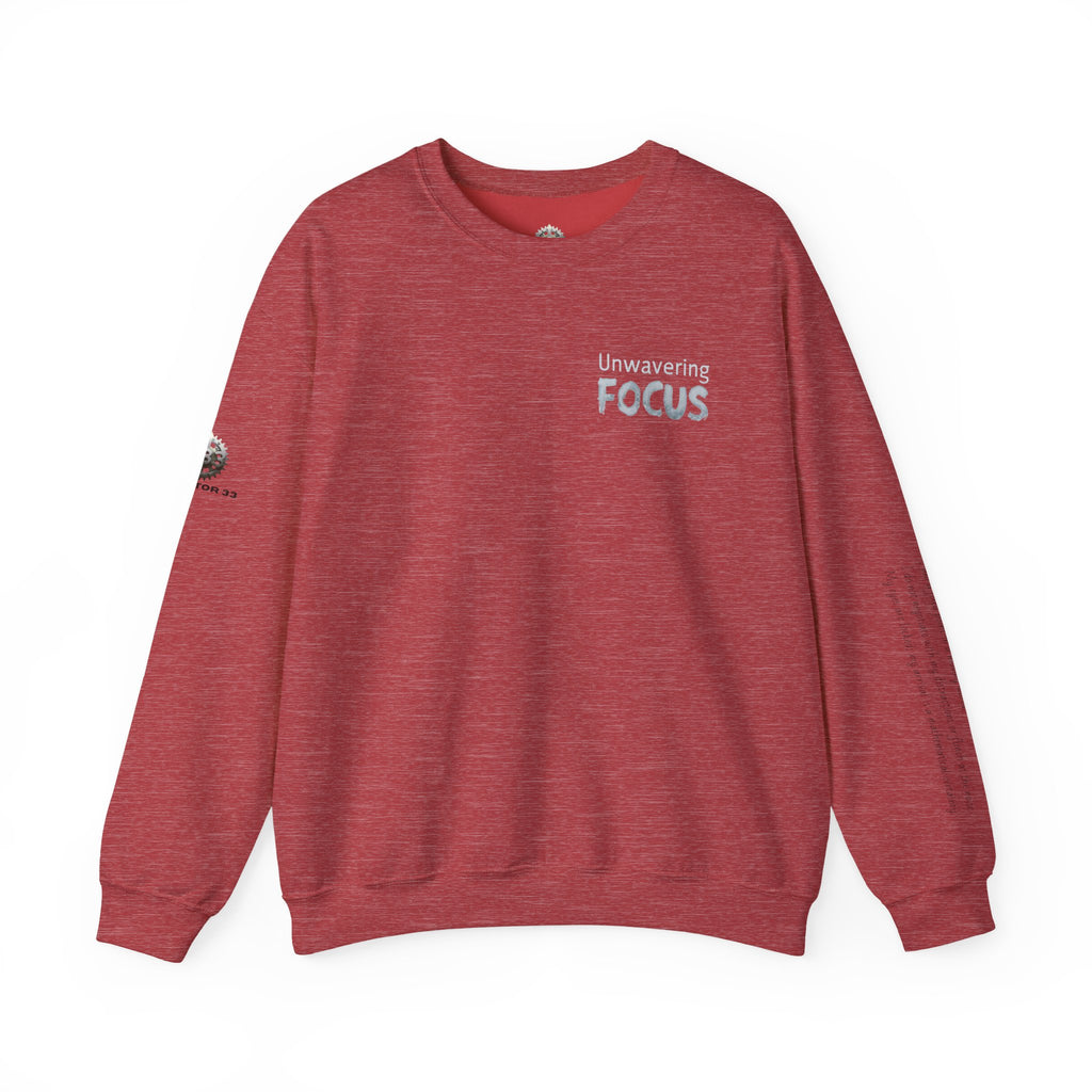 “Unwavering Focus” Crewneck Sweatshirt- Sleeve Print Affirmation