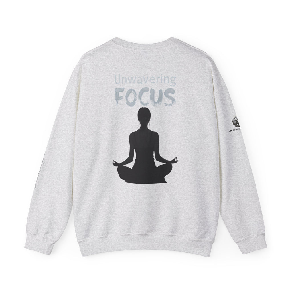 “Unwavering Focus” Crewneck Sweatshirt- Sleeve Print Affirmation
