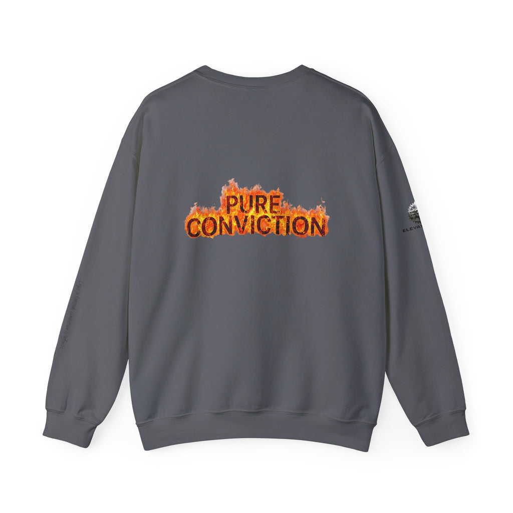 "Pure Conviction” Sweatshirt -Sleeve Print Affirmation