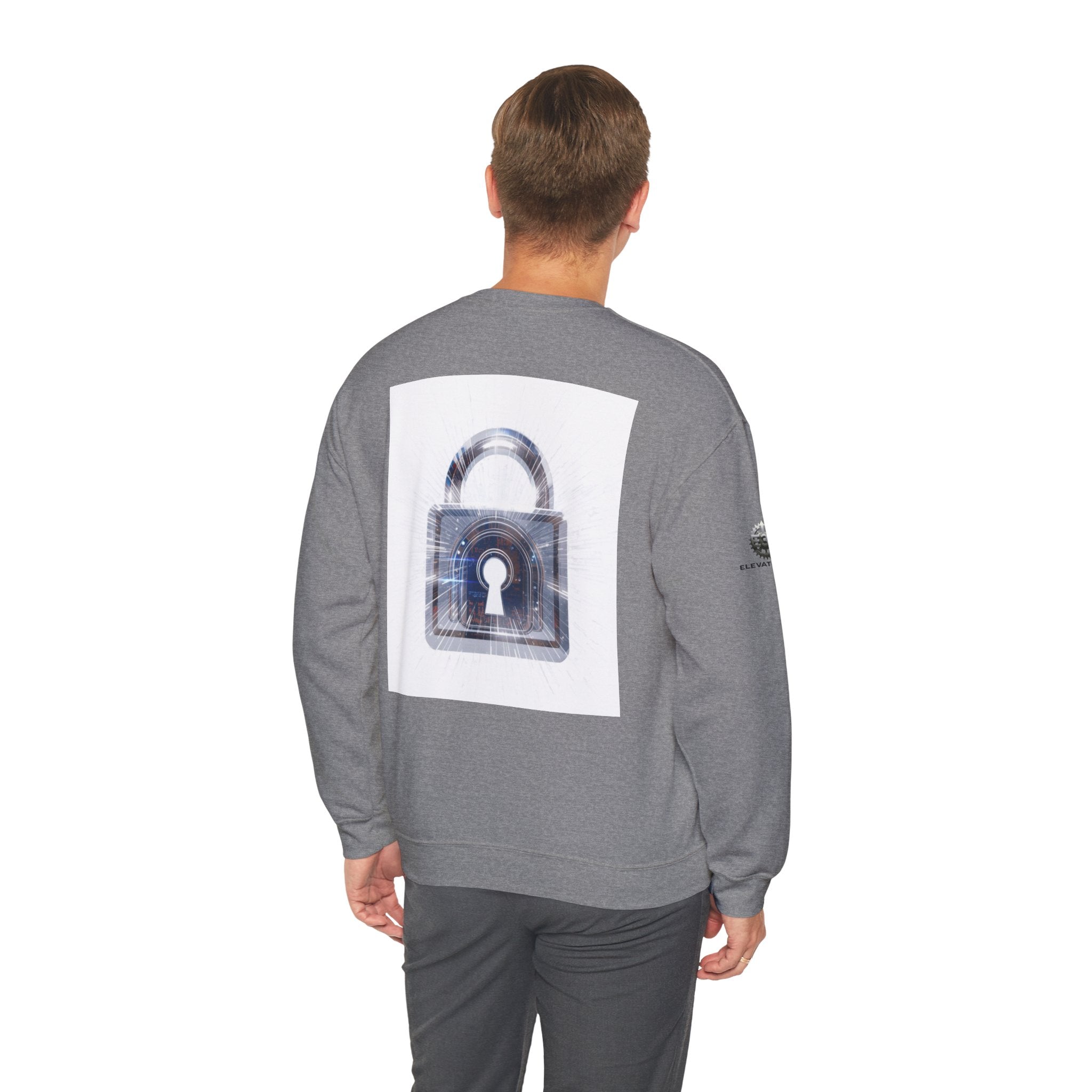 “Source Lock” Crewneck Sweatshirt- Sleeve Print Affirmation