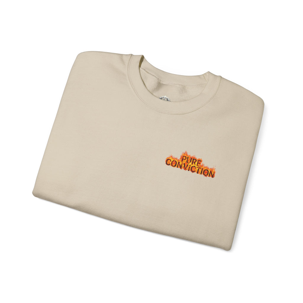 "Pure Conviction” Sweatshirt -Sleeve Print Affirmation