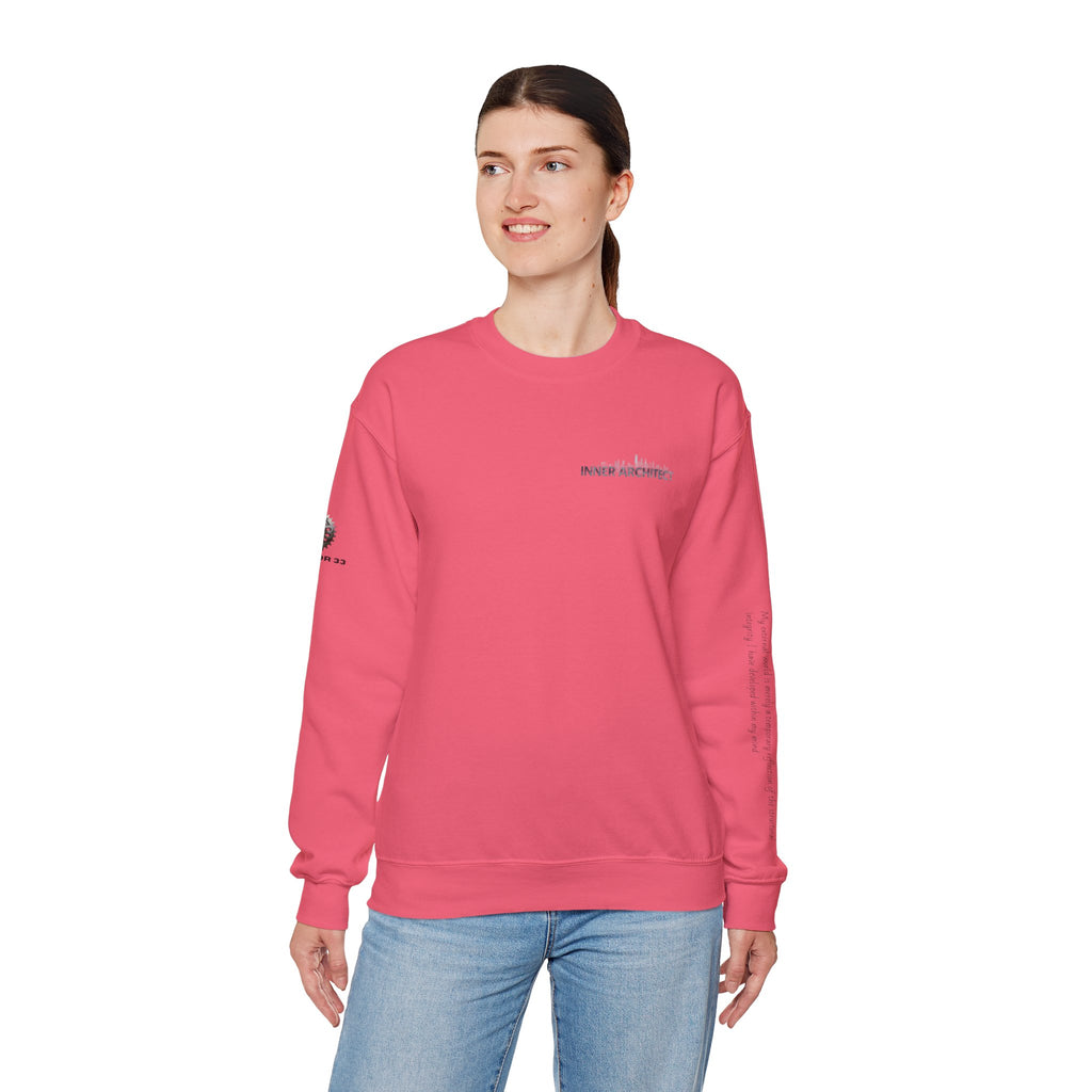 "Inner Architect" Crewneck Sweatshirt- Sleeve Printed Affirmation