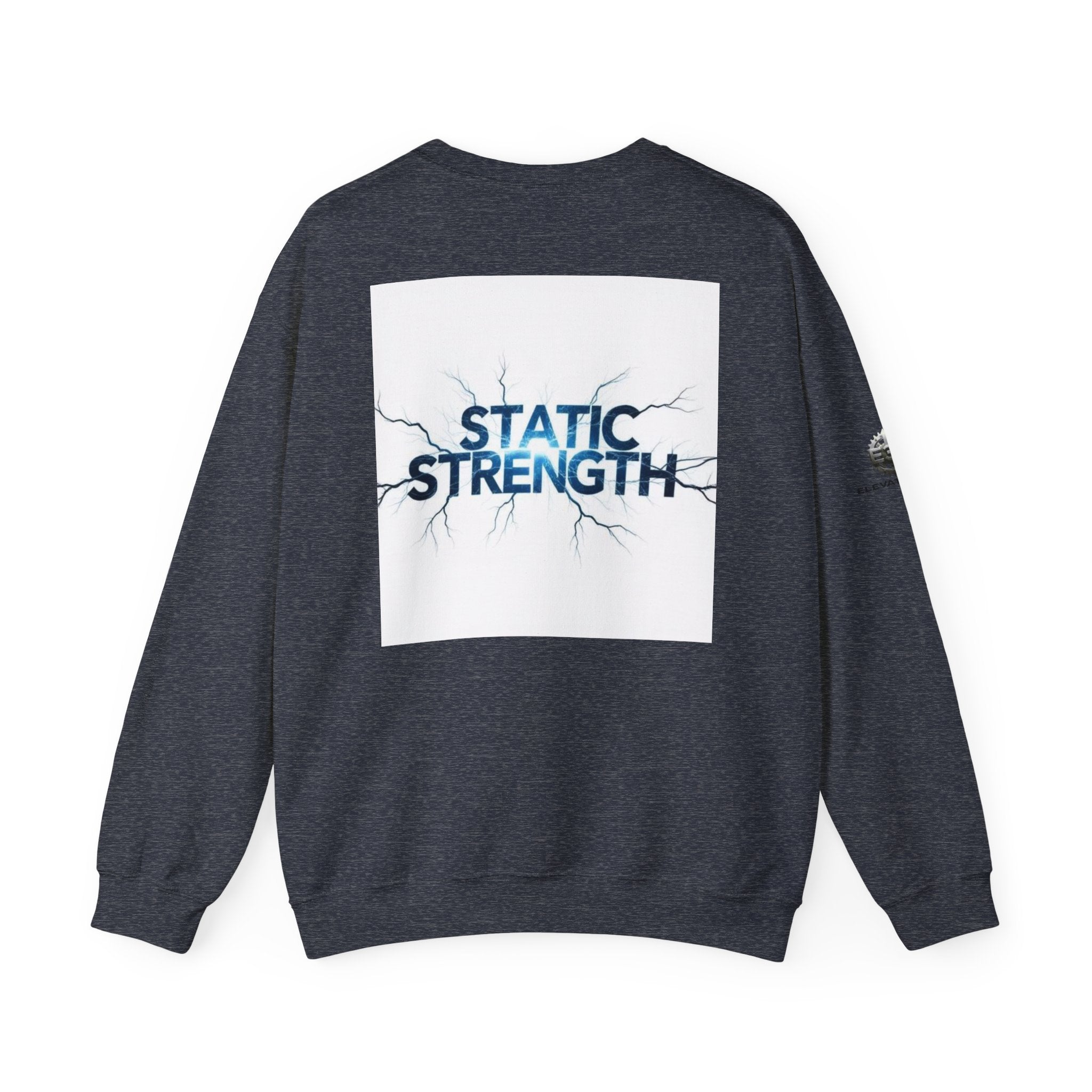 “Static Strength” Crewneck Sweatshirt- Sleeve Print Affirmation