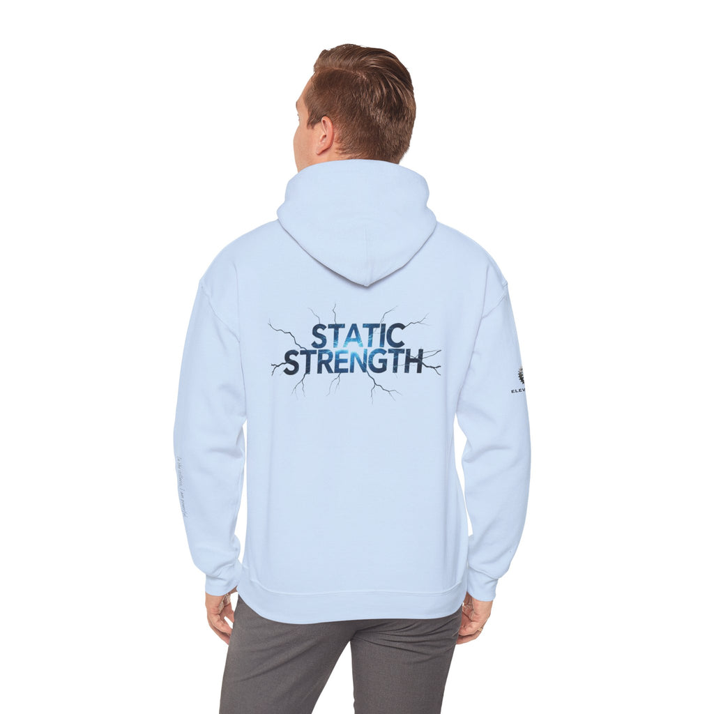 “Static Strength” Hoodie Sweatshirt- Sleeve Print Affirmation