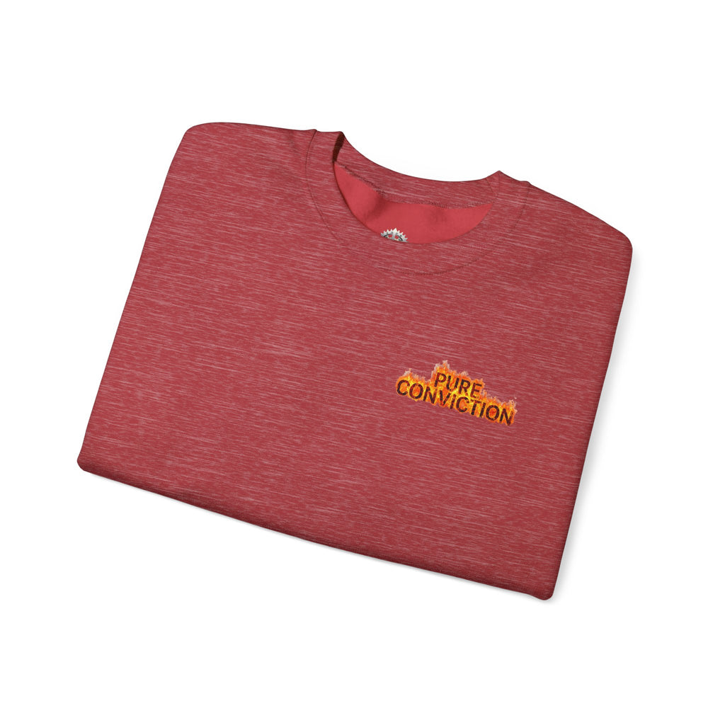 "Pure Conviction” Sweatshirt -Sleeve Print Affirmation