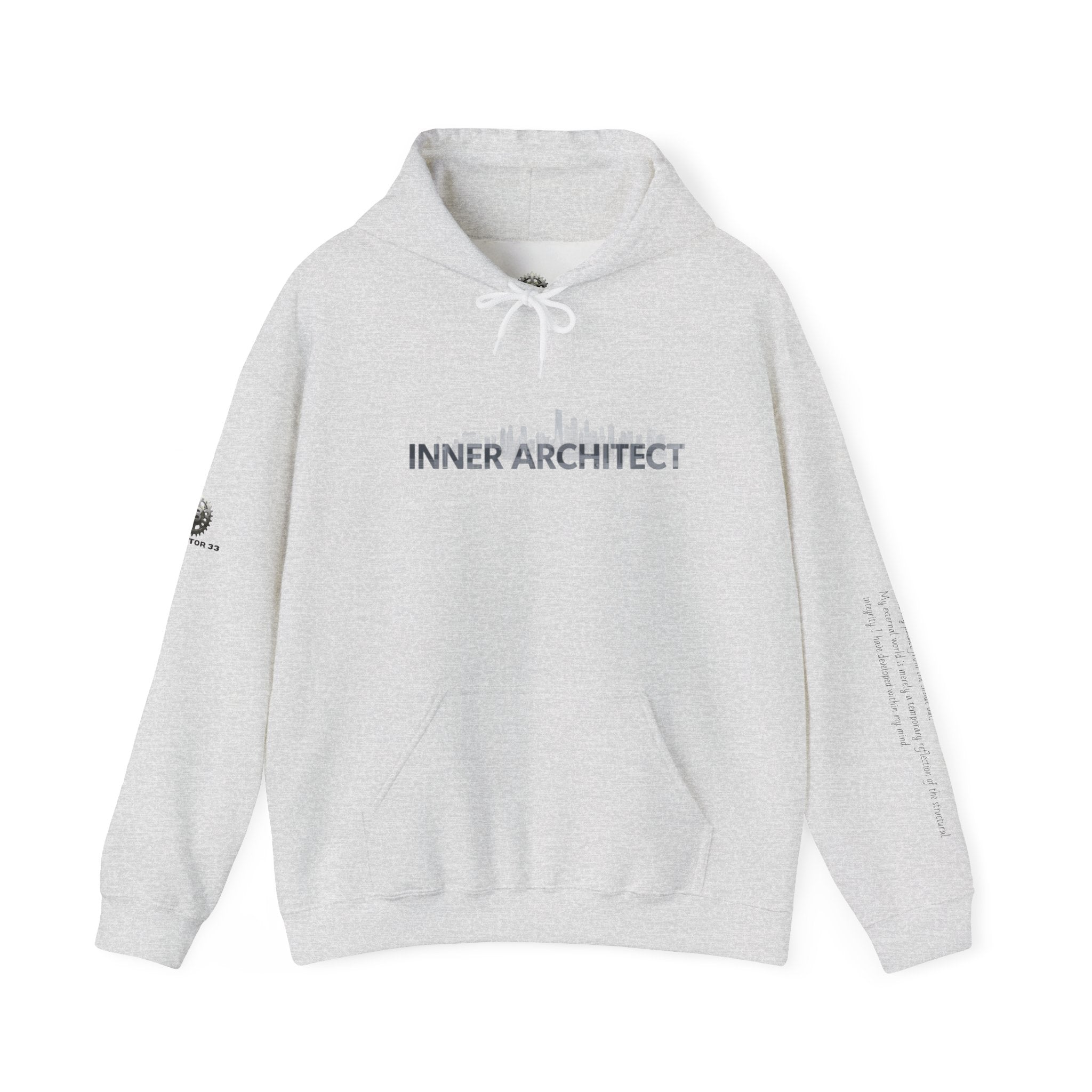 "Inner Architect" Hoodie Sweatshirt- Sleeve Printed Affirmation