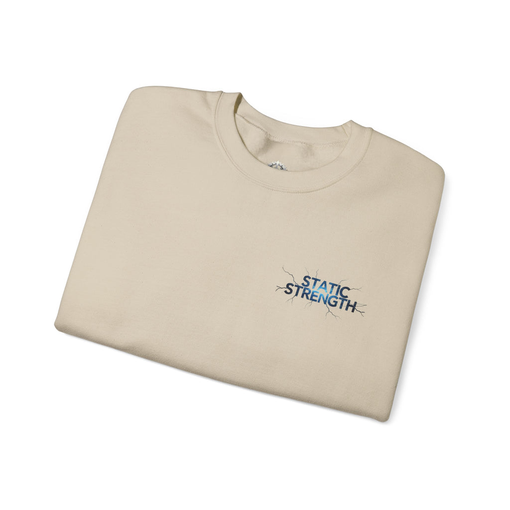 “Static Strength” Crewneck Sweatshirt- Sleeve Print Affirmation