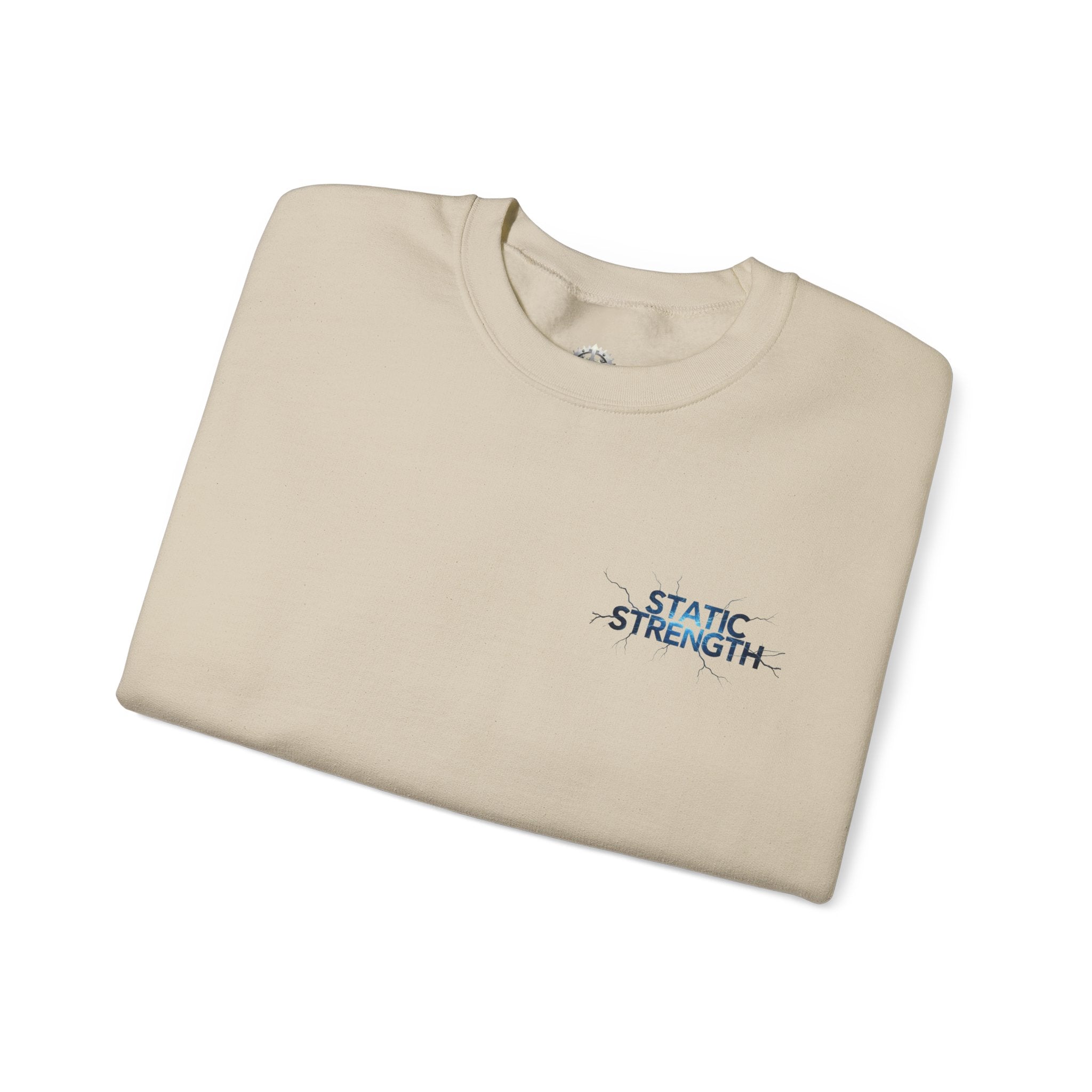 “Static Strength” Crewneck Sweatshirt- Sleeve Print Affirmation