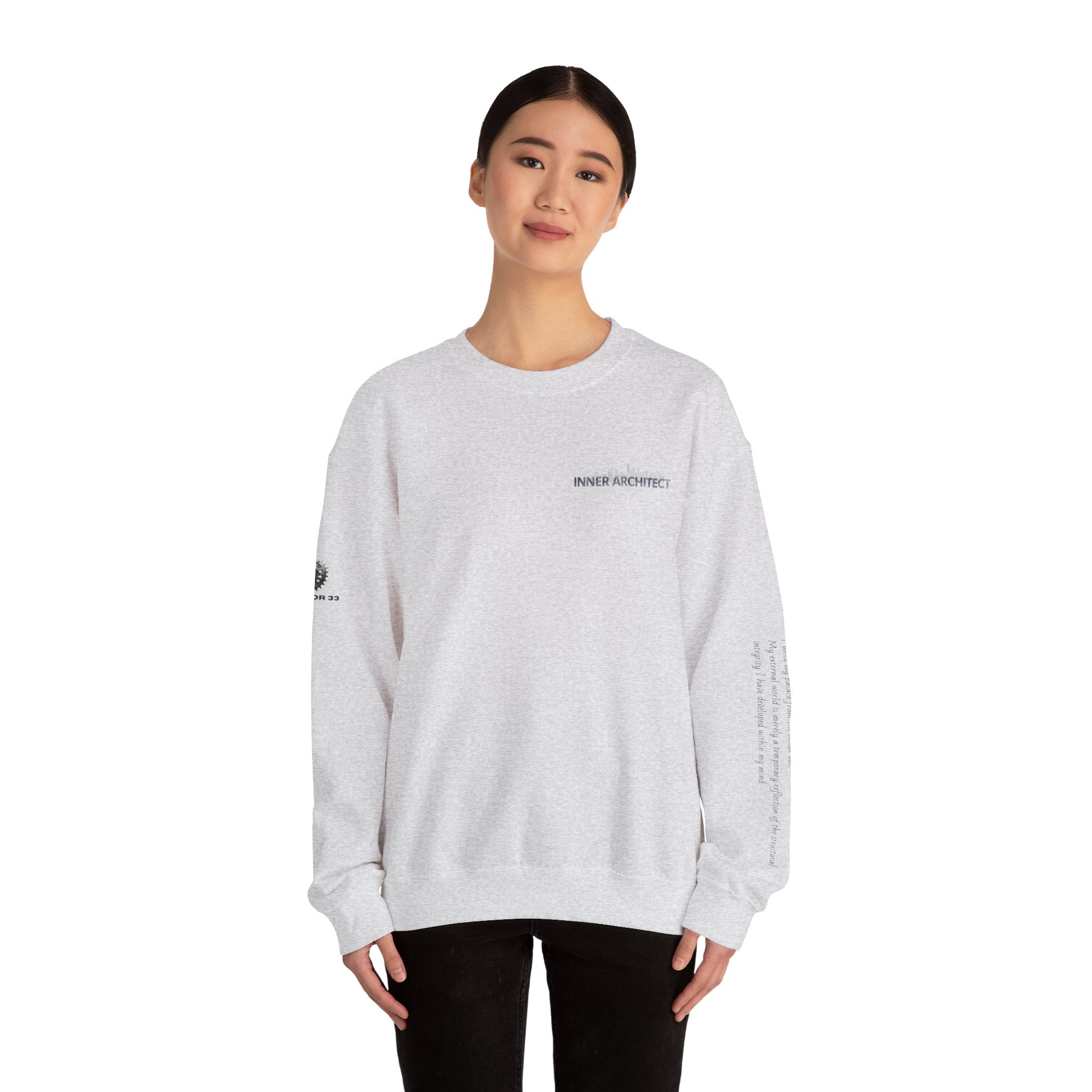 "Inner Architect" Crewneck Sweatshirt- Sleeve Printed Affirmation