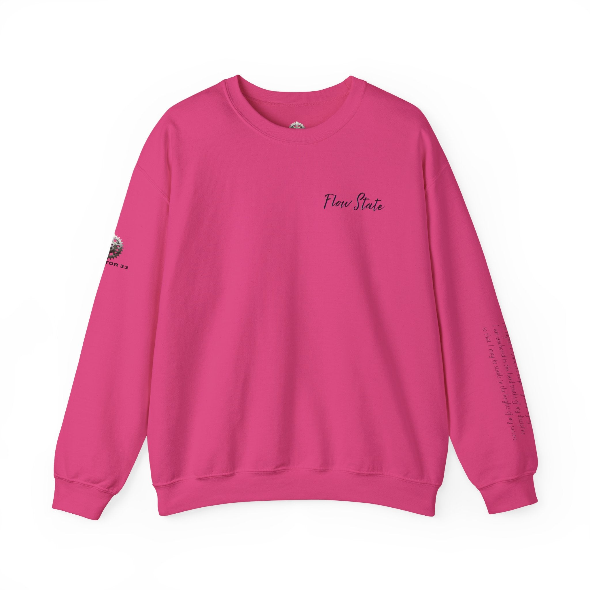 “Flow State” Crewneck Sweatshirt- Sleeve Print Affirmation