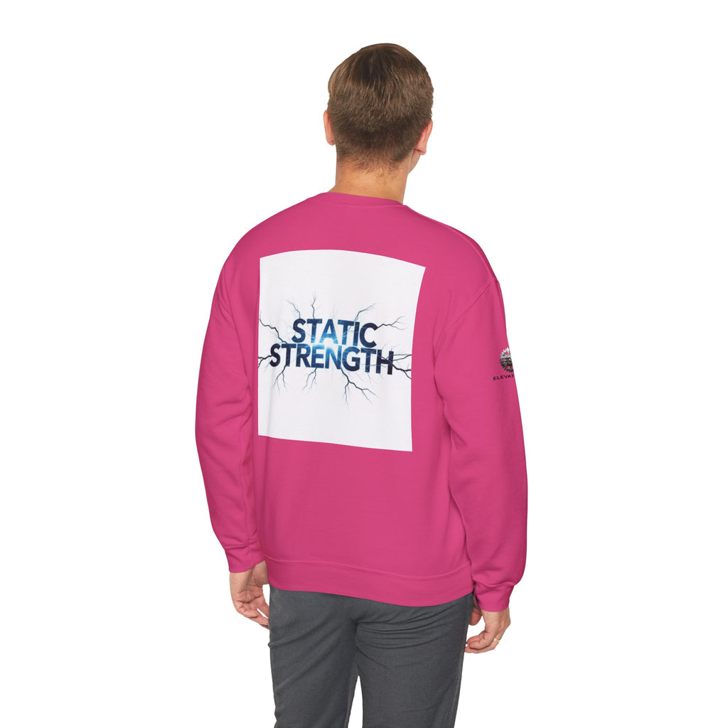 “Static Strength” Crewneck Sweatshirt- Sleeve Print Affirmation