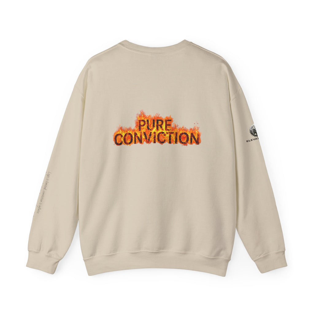 "Pure Conviction” Sweatshirt -Sleeve Print Affirmation
