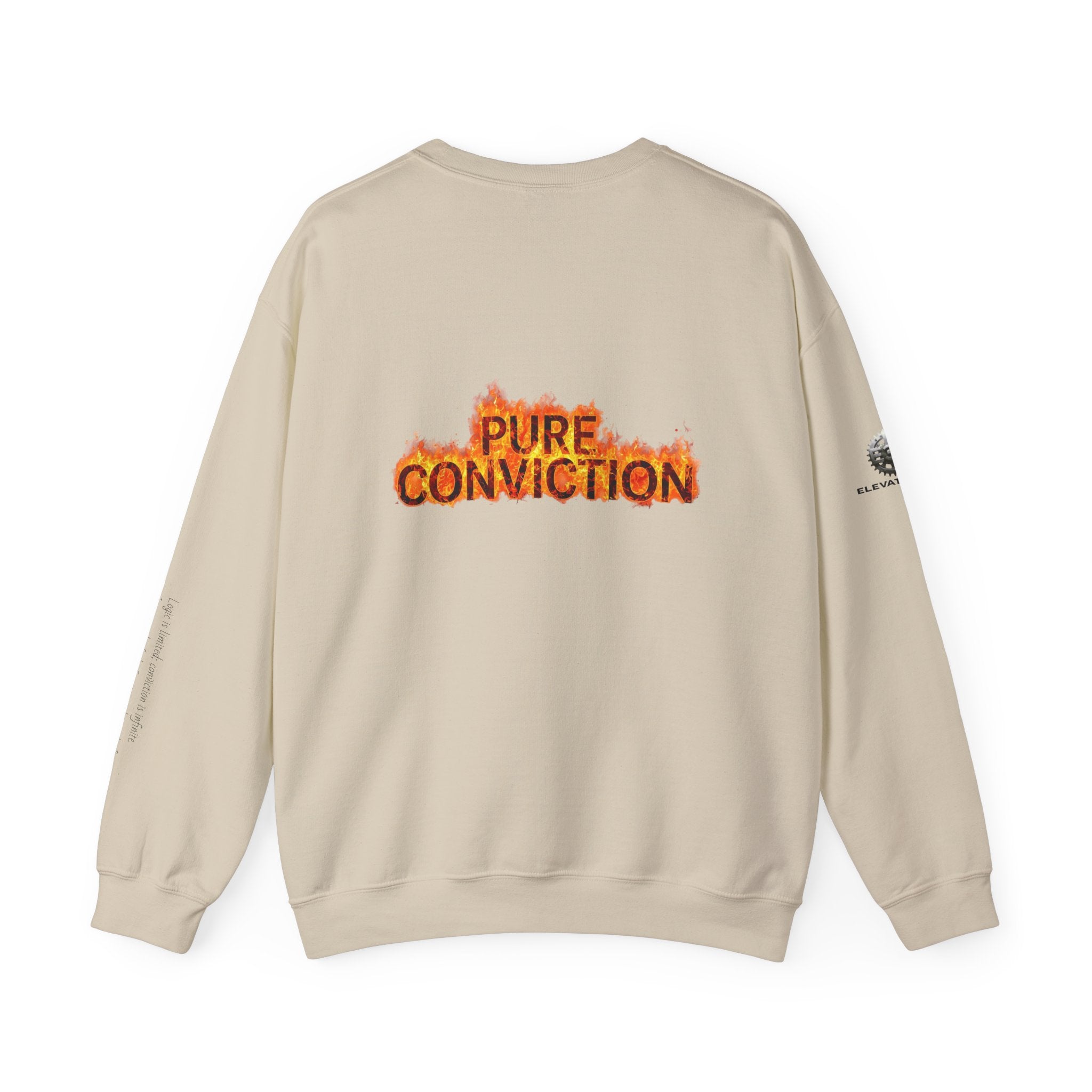 "Pure Conviction” Sweatshirt -Sleeve Print Affirmation
