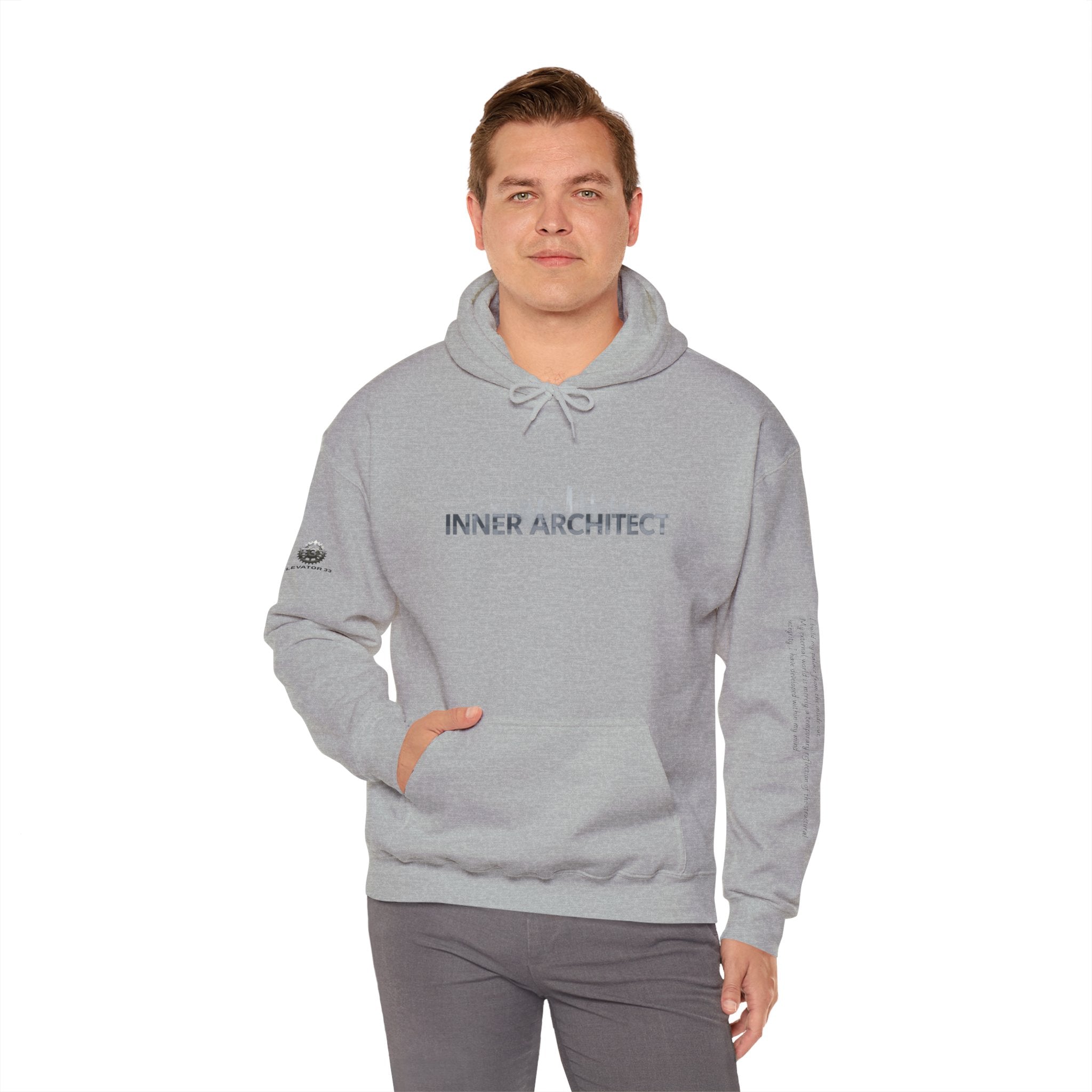 "Inner Architect" Hoodie Sweatshirt- Sleeve Printed Affirmation