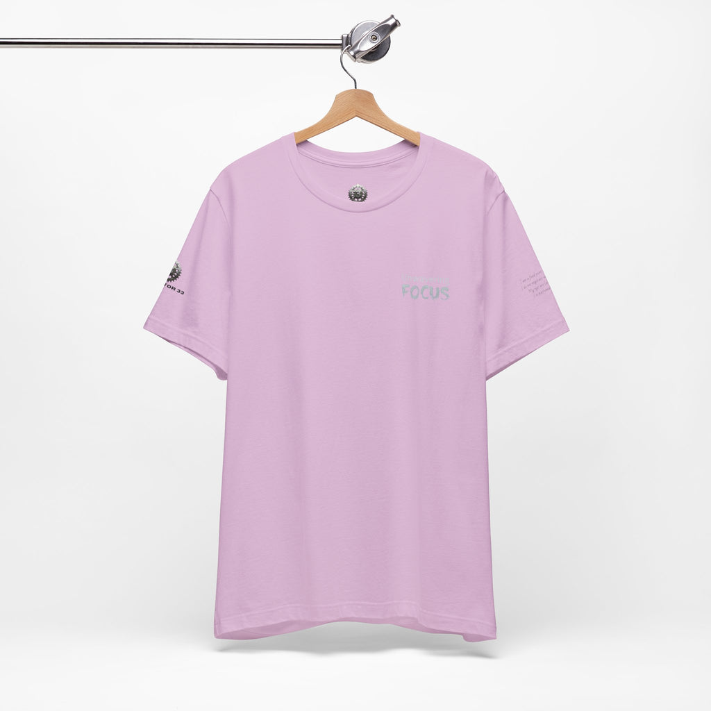 Unwavering Focus Tee — Affirmation Sleeve Graphic T-Shirt