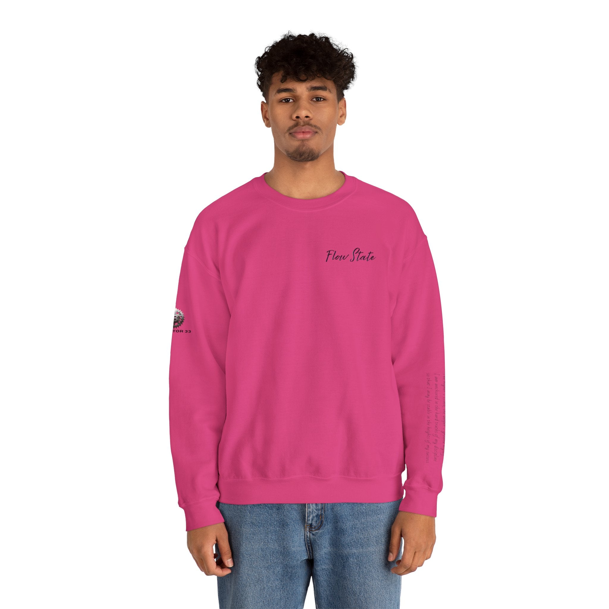 “Flow State” Crewneck Sweatshirt- Sleeve Print Affirmation